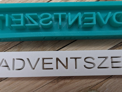 Klötzchen Gießform / ADVENTSZEIT / Silikonform für Klötzchen /160x22x8 mm / Silikon Klötzchen Gießform /Gießform Klötzchen