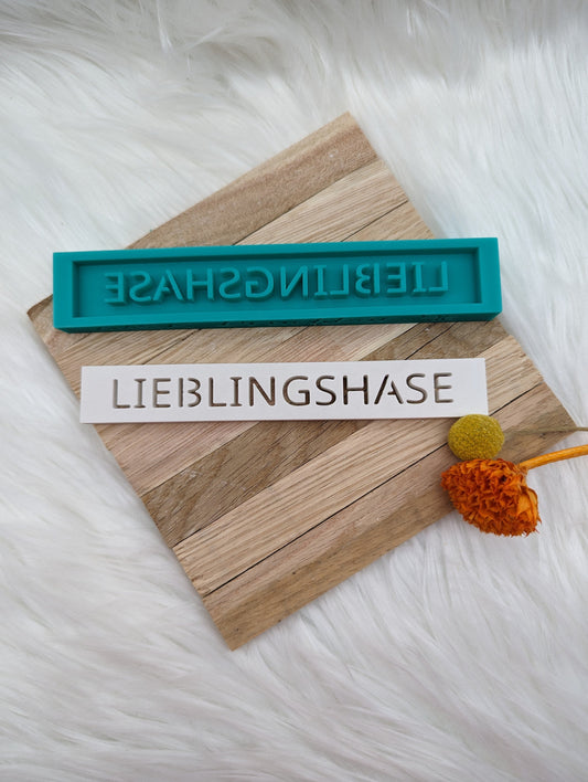 Klötzchen Gießform / LIEBLINGSHASE / Silikonform für Klötzchen / 160x22x8 mm / Silikon Klötzchen Gießform /Gießform Klötzchen