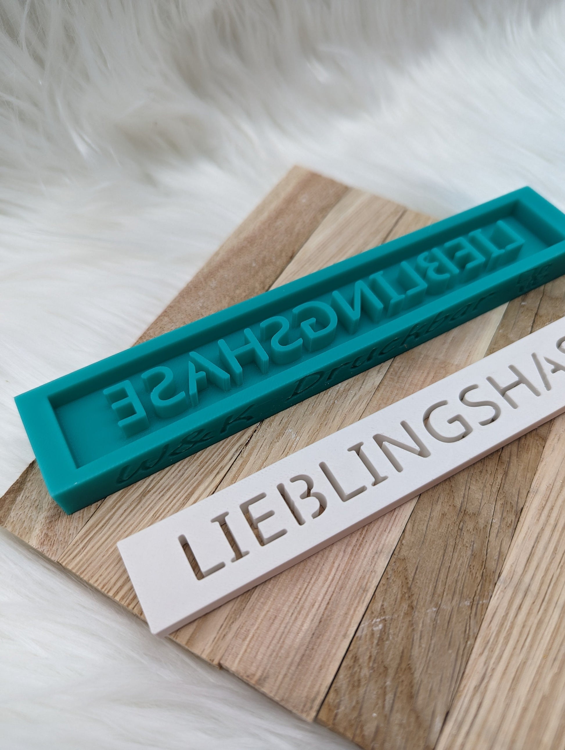 Klötzchen Gießform / LIEBLINGSHASE / Silikonform für Klötzchen / 160x22x8 mm / Silikon Klötzchen Gießform /Gießform Klötzchen