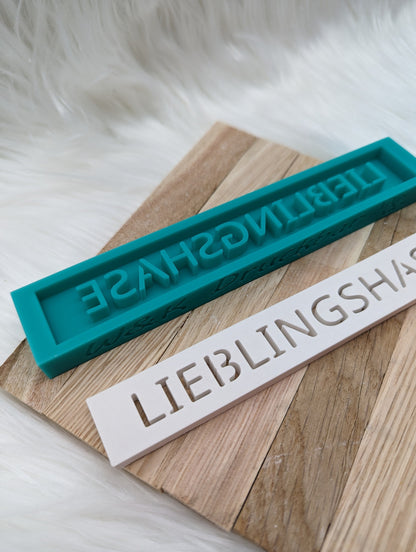 Klötzchen Gießform / LIEBLINGSHASE / Silikonform für Klötzchen / 160x22x8 mm / Silikon Klötzchen Gießform /Gießform Klötzchen