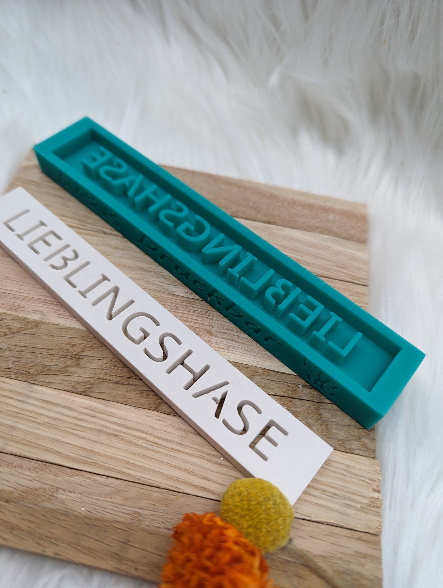 Klötzchen Gießform / LIEBLINGSHASE / Silikonform für Klötzchen / 160x22x8 mm / Silikon Klötzchen Gießform /Gießform Klötzchen