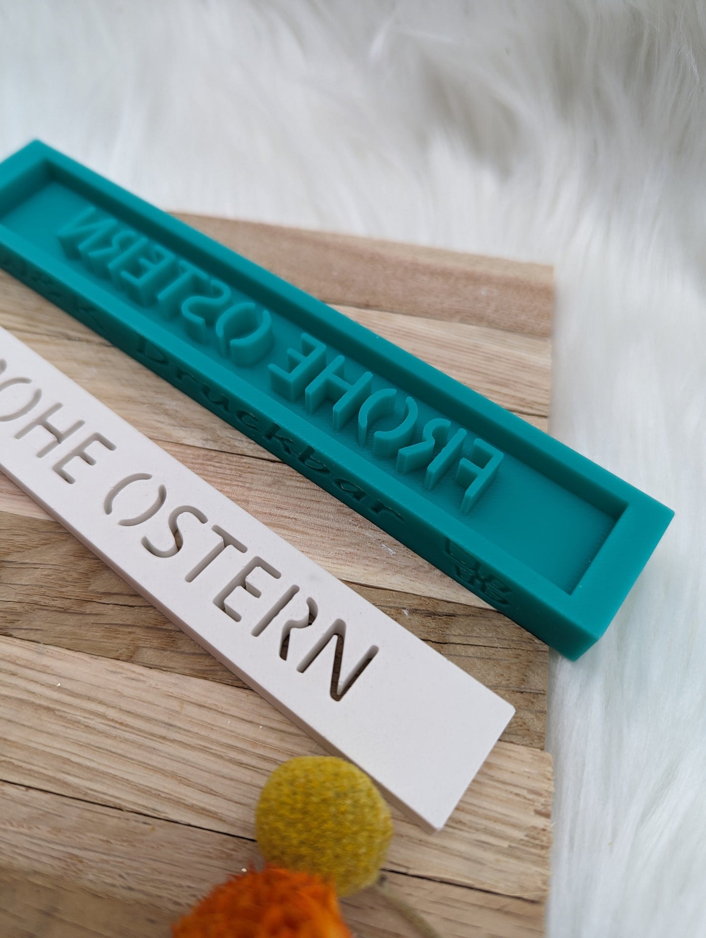 Klötzchen Gießform / FROHE OSTERN / Silikonform für Klötzchen / 160x22x8 mm / Silikon Klötzchen Gießform /Gießform Klötzchen