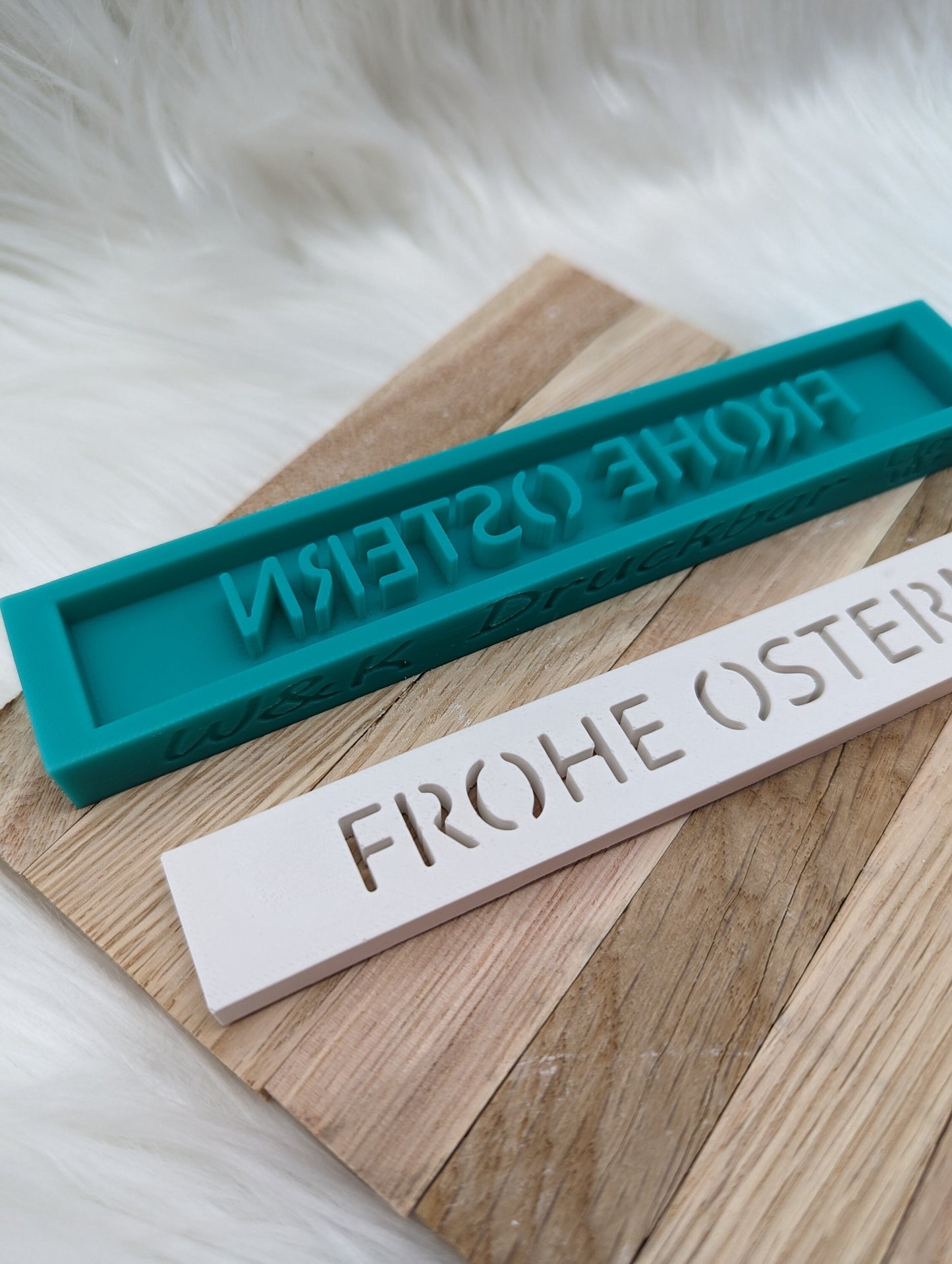 Klötzchen Gießform / FROHE OSTERN / Silikonform für Klötzchen / 160x22x8 mm / Silikon Klötzchen Gießform /Gießform Klötzchen
