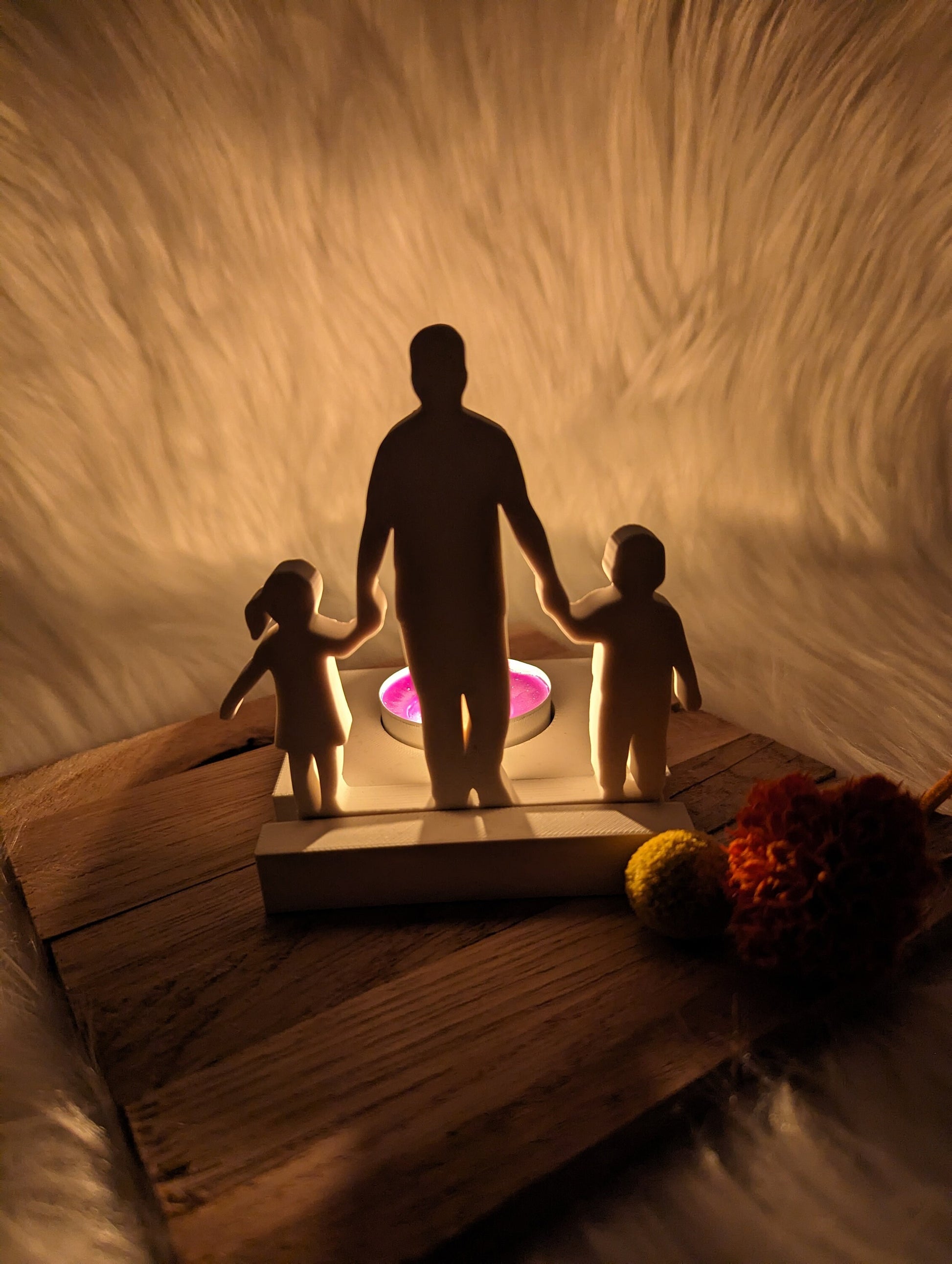 Silikonform Papa mit Tochter und Sohn für Einschieber / Teelichthalter / Einschieber / Raysin / Silikonform