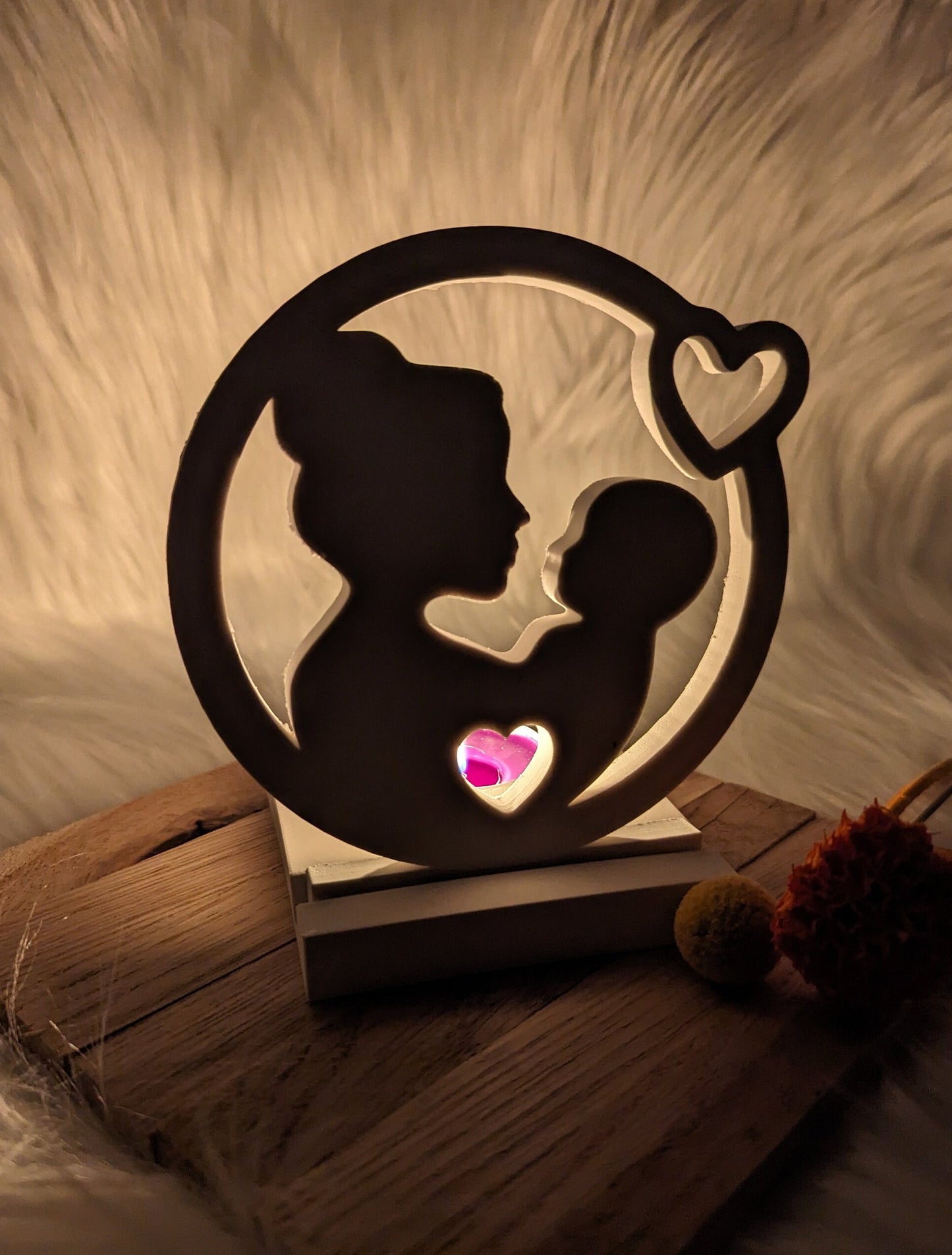 Silikonform Mama und Baby im Kreis für Einschieber / Teelichthalter / Einschieber / Raysin / Silikonform