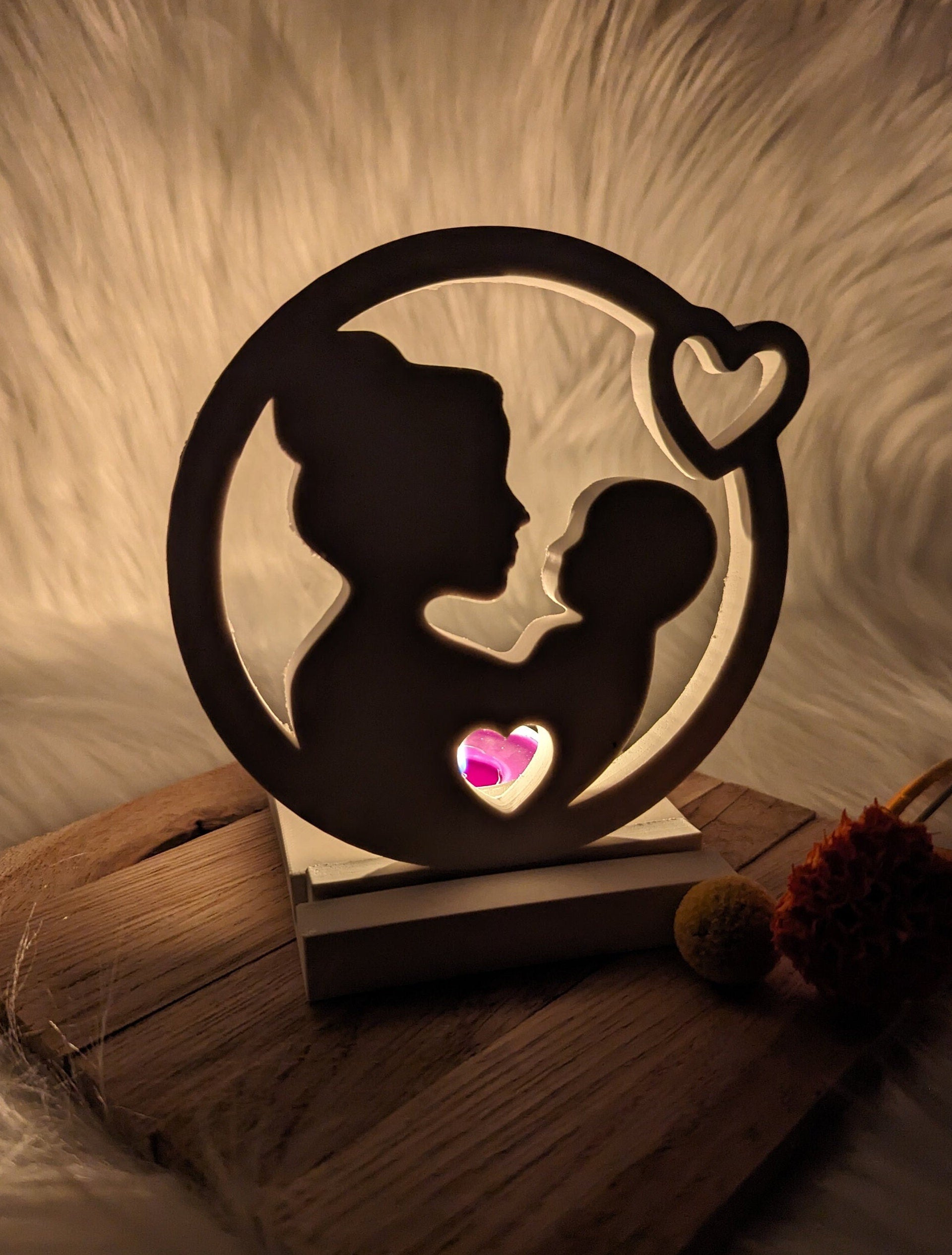 Silikonform Mama und Baby im Kreis für Einschieber / Teelichthalter / Einschieber / Raysin / Silikonform