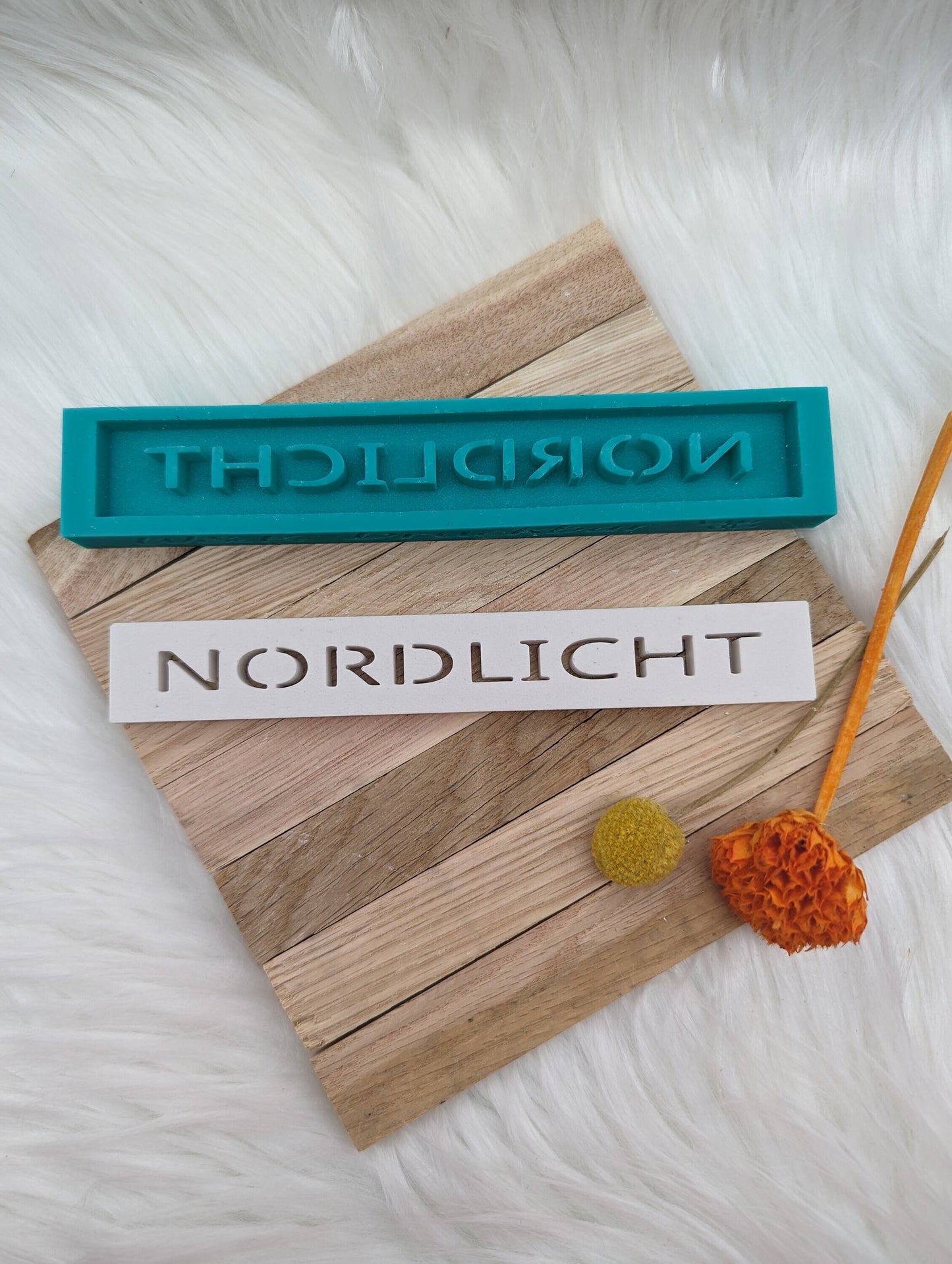 Klötzchen Gießform / NORDLICHT / Silikonform für Klötzchen / 160x22x8 mm / Silikon Klötzchen Gießform /Gießform Klötzchen