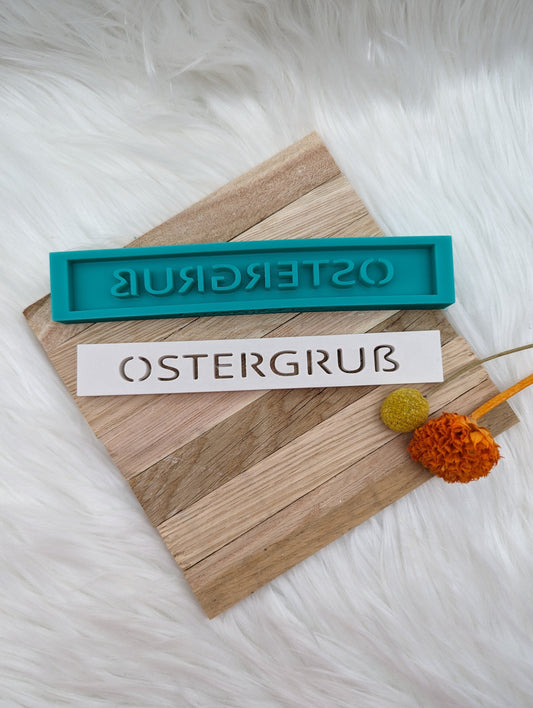 Klötzchen Gießform / OSTERGRUß / Silikonform für Klötzchen / 160x22x8 mm / Silikon Klötzchen Gießform /Gießform Klötzchen