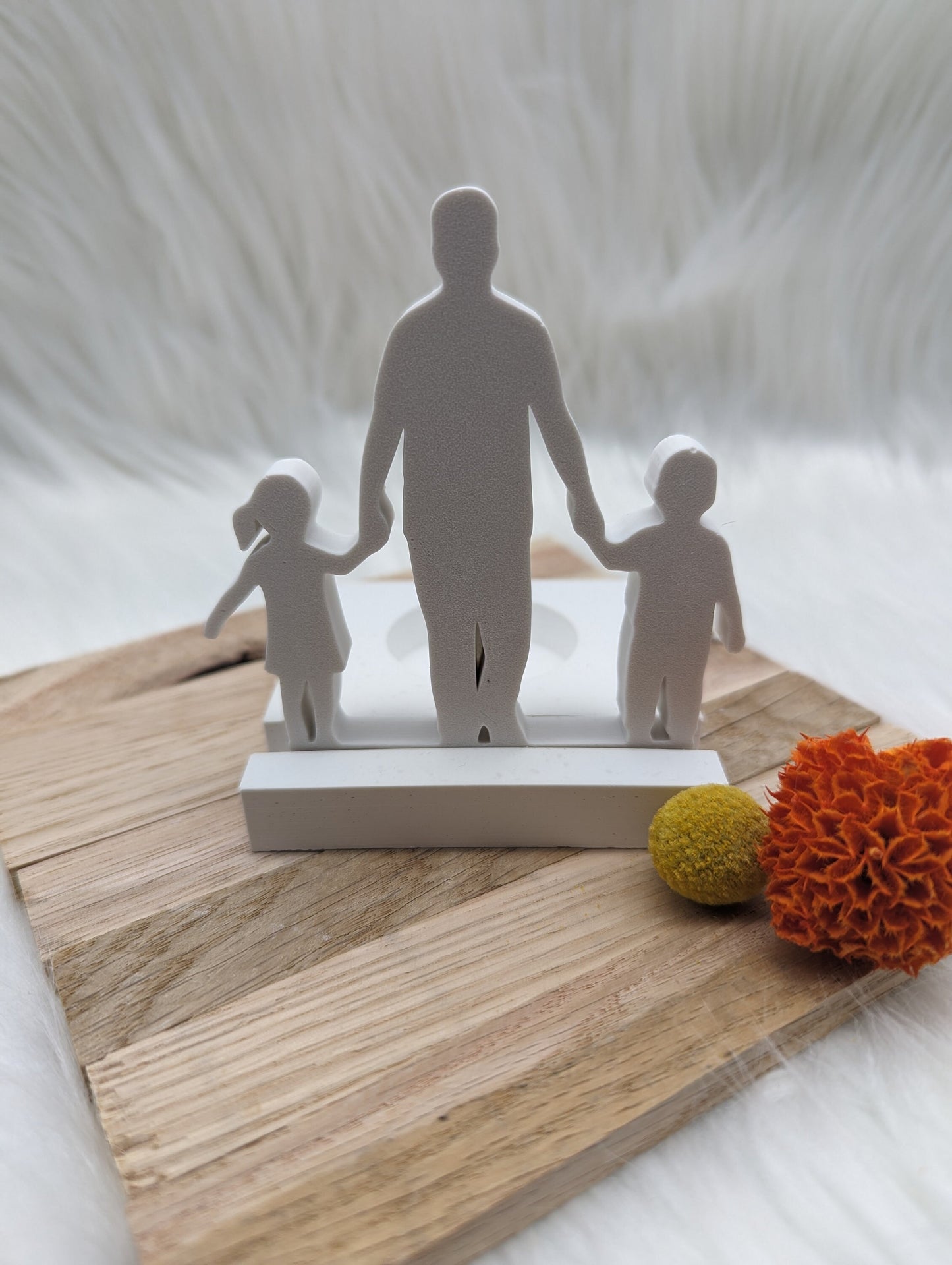 Silikonform Papa mit Tochter und Sohn für Einschieber / Teelichthalter / Einschieber / Raysin / Silikonform