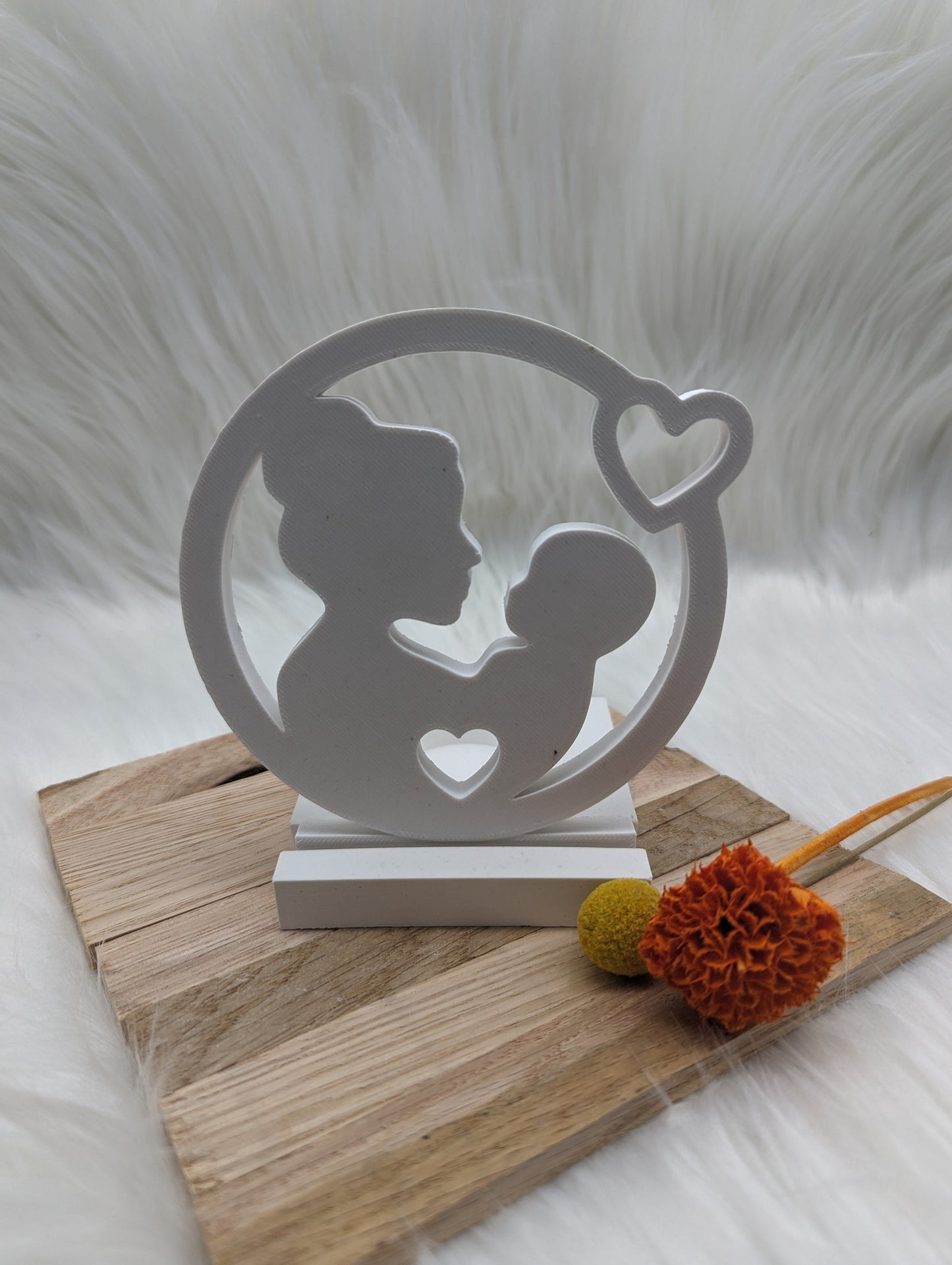 Silikonform Mama und Baby im Kreis für Einschieber / Teelichthalter / Einschieber / Raysin / Silikonform