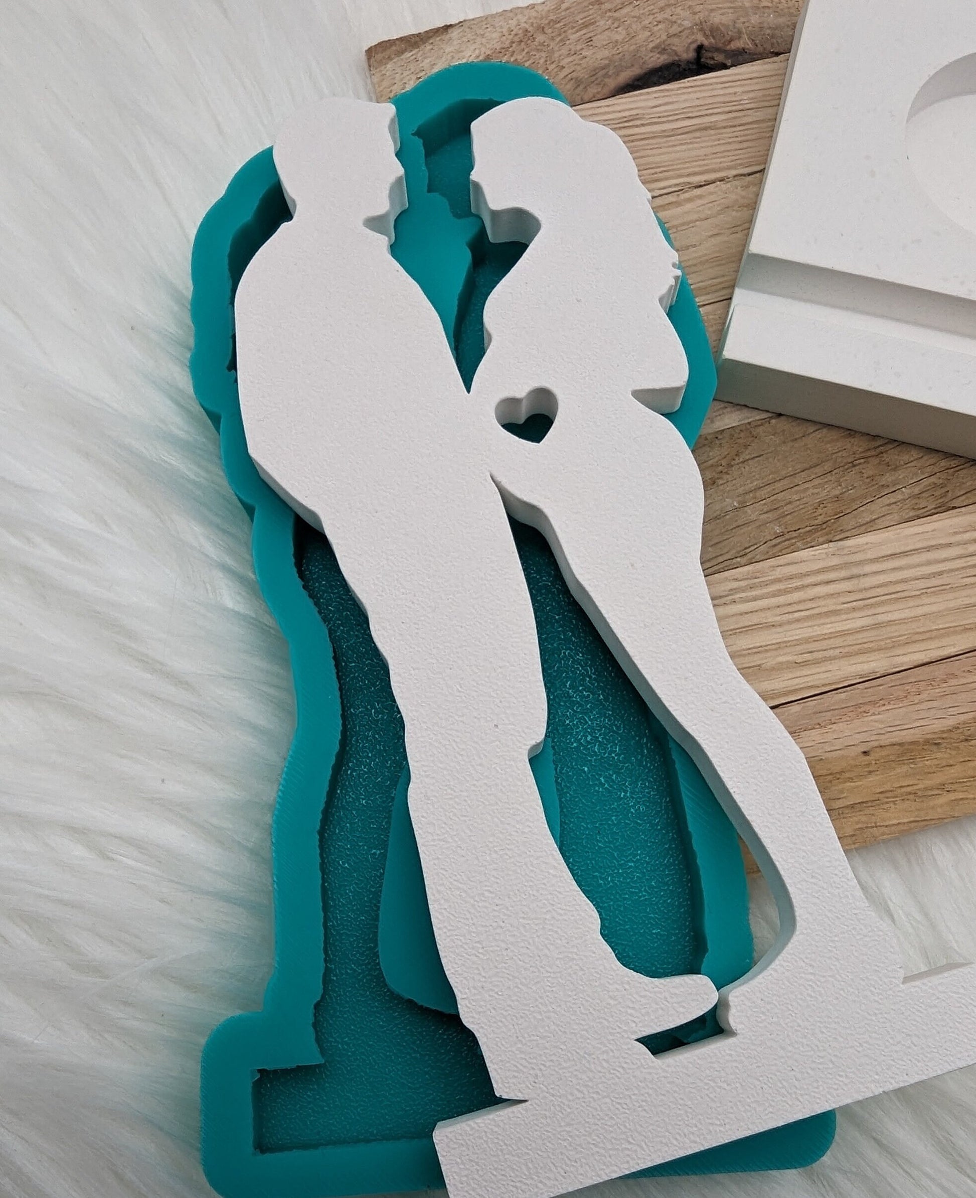 Silikonform werdende Eltern für Einschieber / Baby im Bauch / Liebe im Bauch / Teelichthalter / Einschieber / Raysin / Silikonform