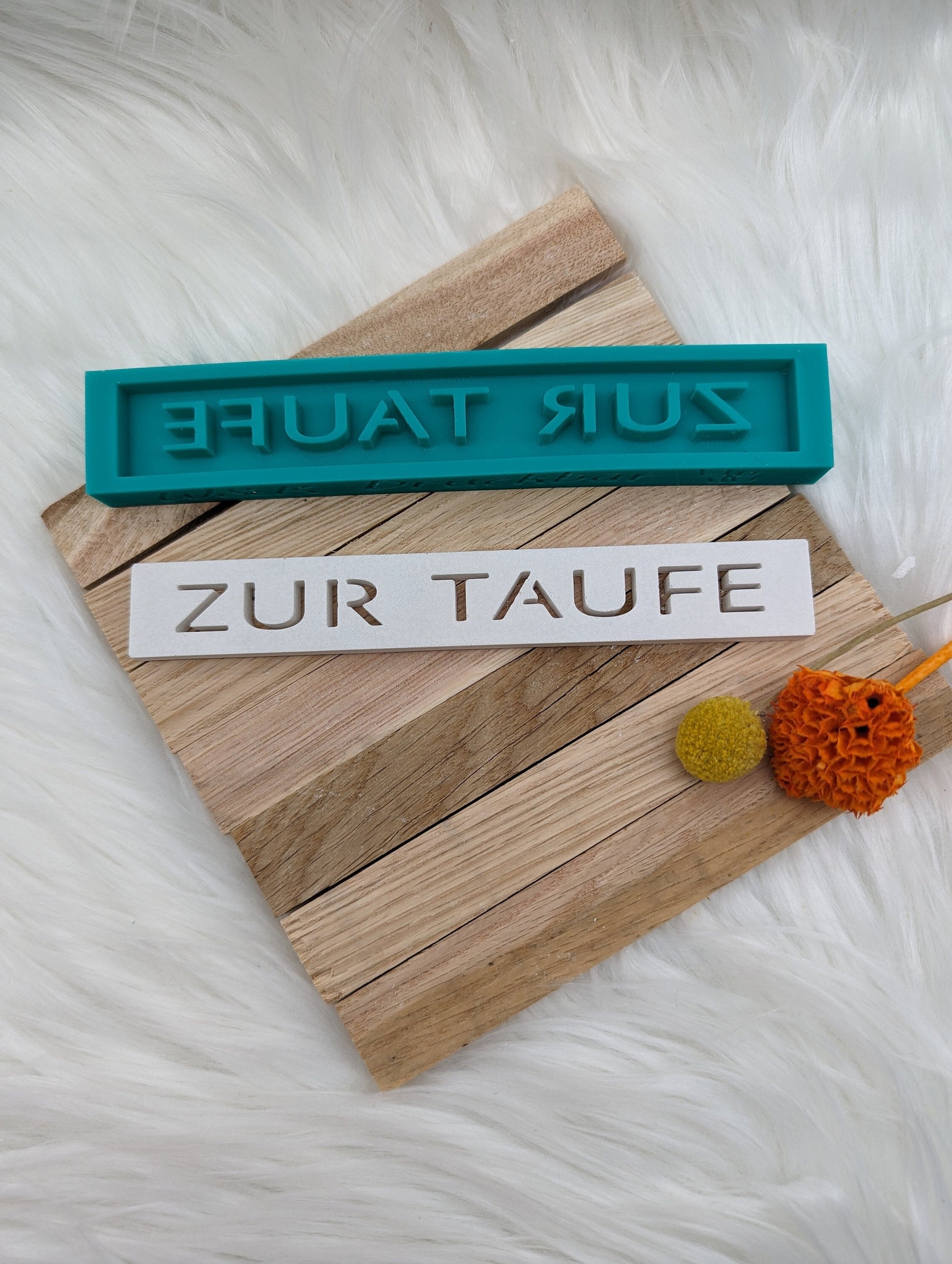 Klötzchen Gießform / ZUR TAUFE / Silikonform für Klötzchen / 160x22x8 mm / Silikon Klötzchen Gießform /Gießform Klötzchen