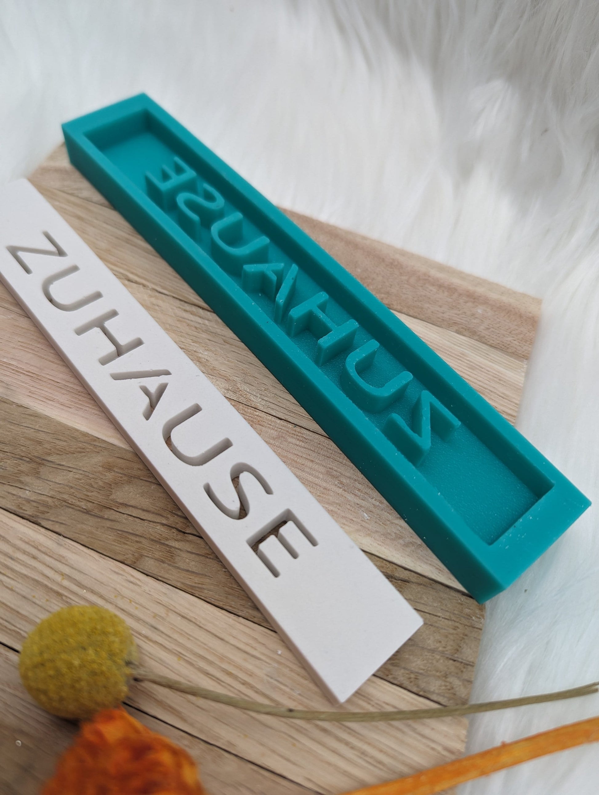 Klötzchen Gießform / ZUHAUSE / Silikonform für Klötzchen / 160x22x8 mm / Silikon Klötzchen Gießform /Gießform Klötzchen