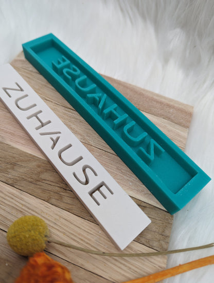 Klötzchen Gießform / ZUHAUSE / Silikonform für Klötzchen / 160x22x8 mm / Silikon Klötzchen Gießform /Gießform Klötzchen