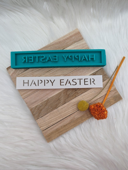 Klötzchen Gießform / HAPPY EASTER / Silikonform für Klötzchen / 160x22x8 mm / Silikon Klötzchen Gießform /Gießform Klötzchen