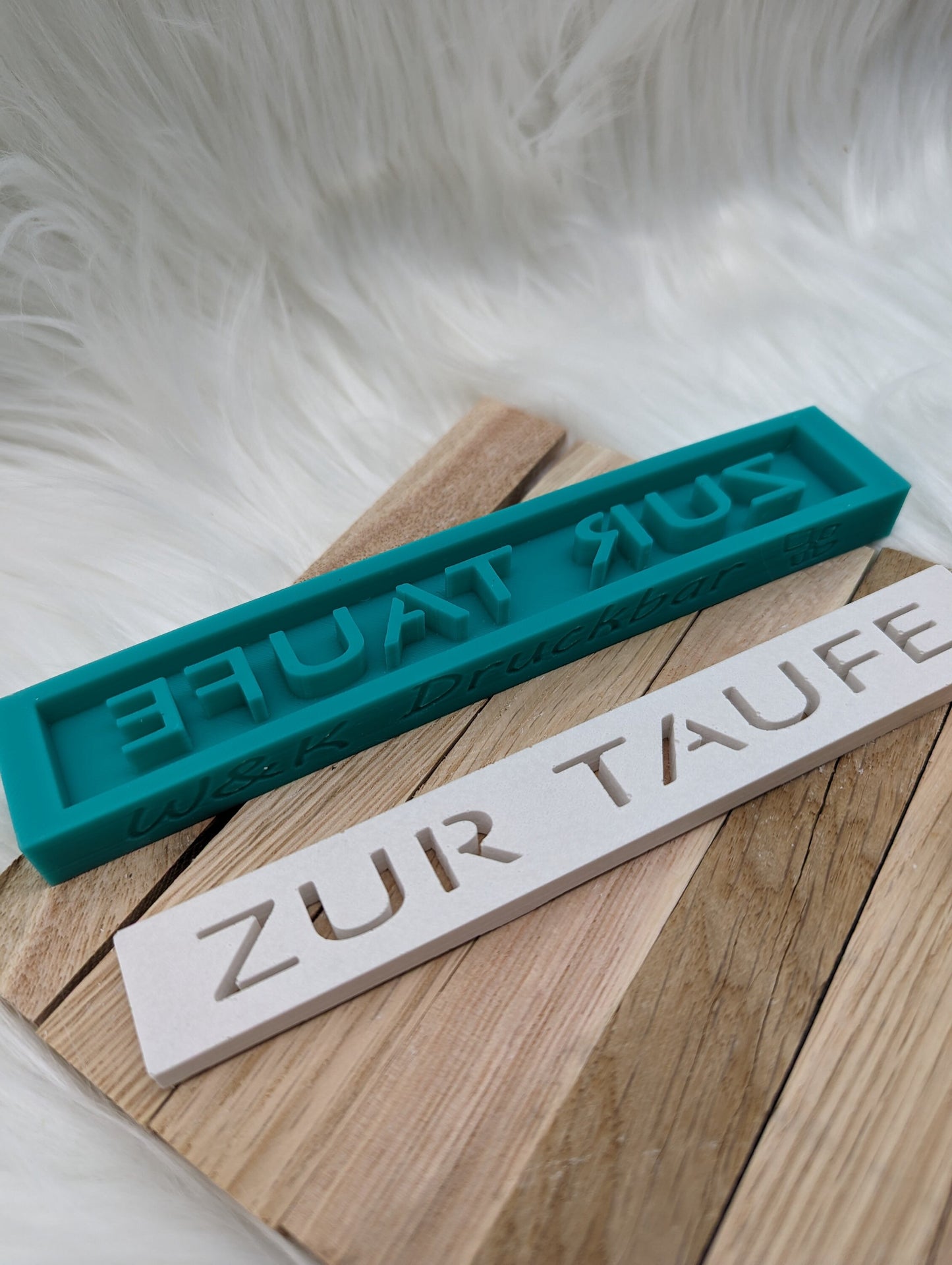 Klötzchen Gießform / ZUR TAUFE / Silikonform für Klötzchen / 160x22x8 mm / Silikon Klötzchen Gießform /Gießform Klötzchen