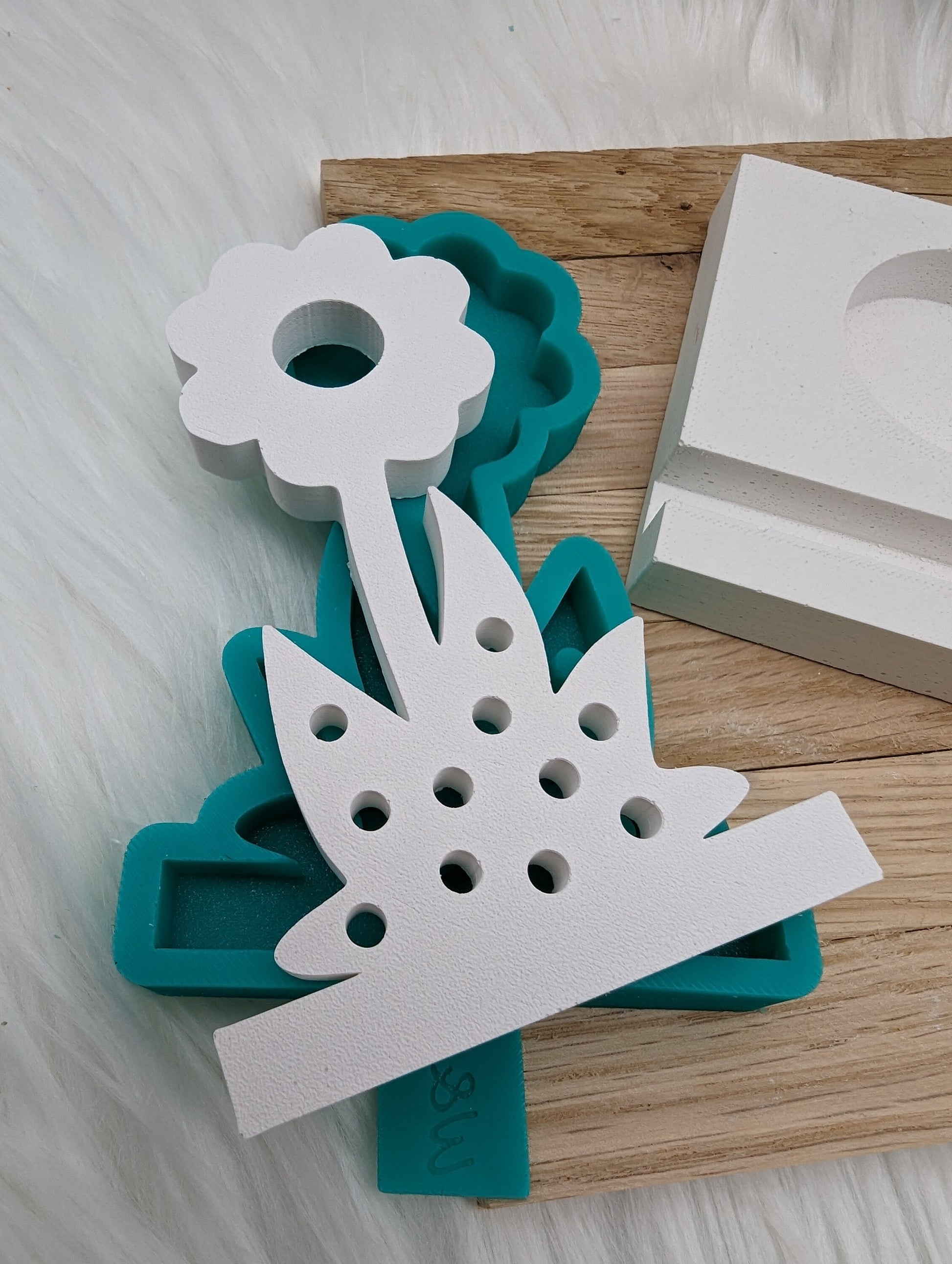 Silikonform Blume für Einschieber / Blume / Teelichthalter / Einschieber / Raysin / Silikonform