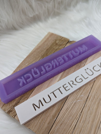 Klötzchen Gießform / MUTTERGLÜCK / Silikonform für Klötzchen / 160x22x8 mm / Silikon Klötzchen Gießform /Gießform Klötzchen