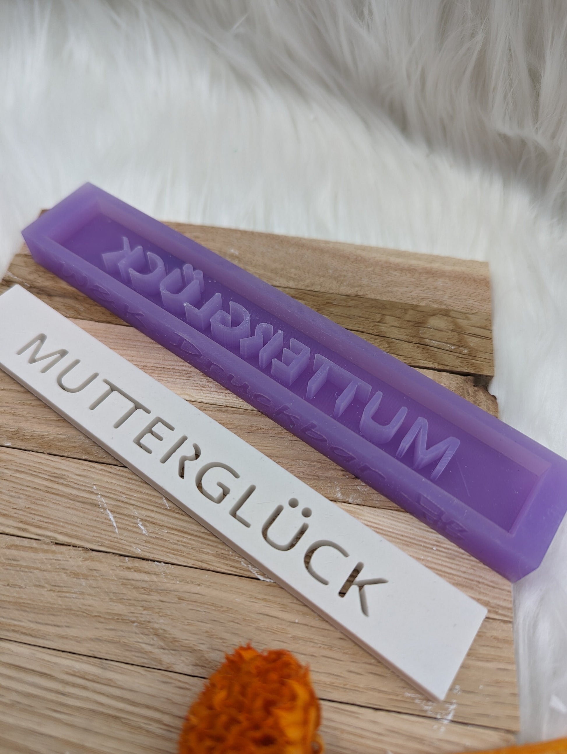 Klötzchen Gießform / MUTTERGLÜCK / Silikonform für Klötzchen / 160x22x8 mm / Silikon Klötzchen Gießform /Gießform Klötzchen