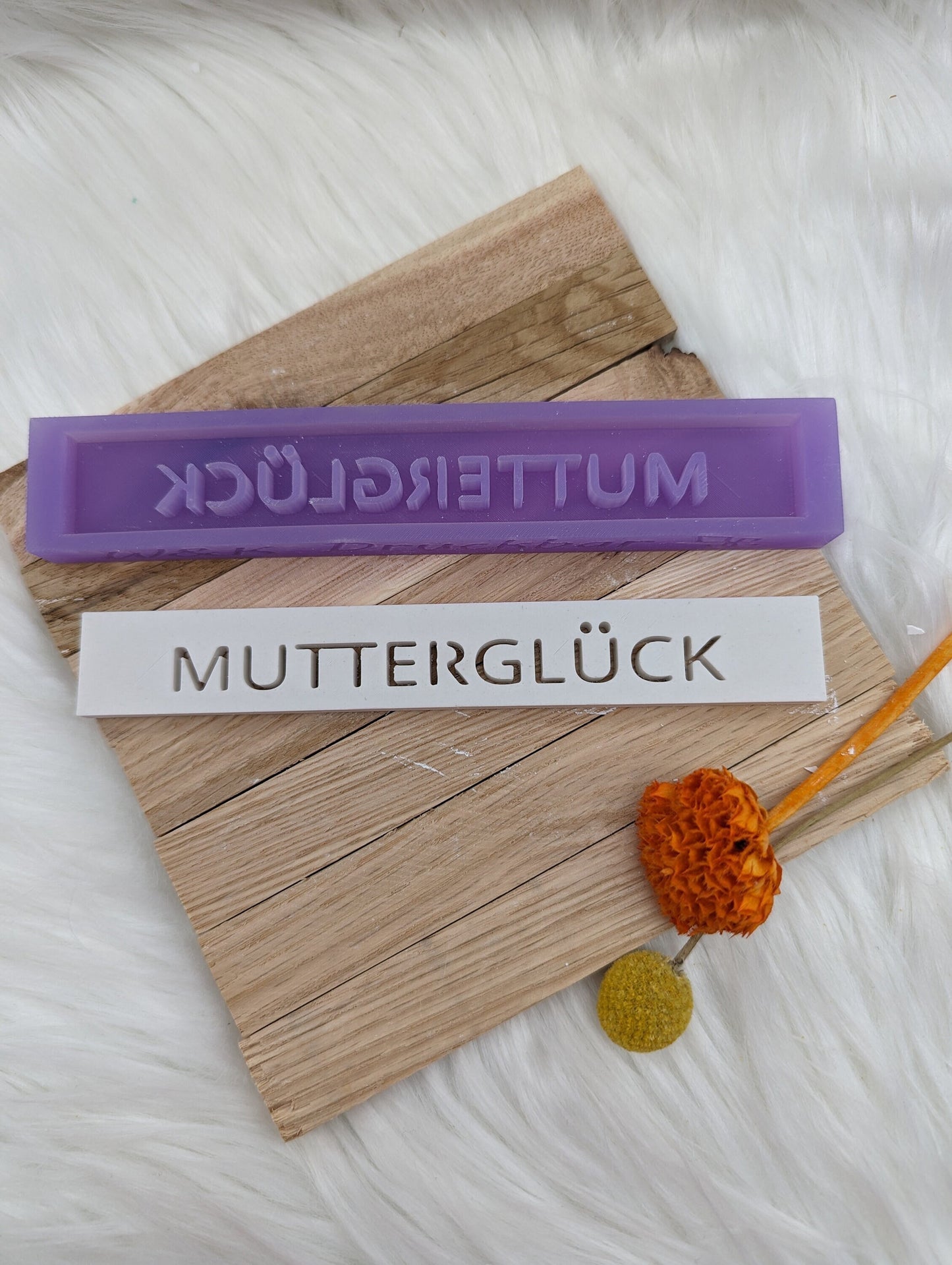Klötzchen Gießform / MUTTERGLÜCK / Silikonform für Klötzchen / 160x22x8 mm / Silikon Klötzchen Gießform /Gießform Klötzchen