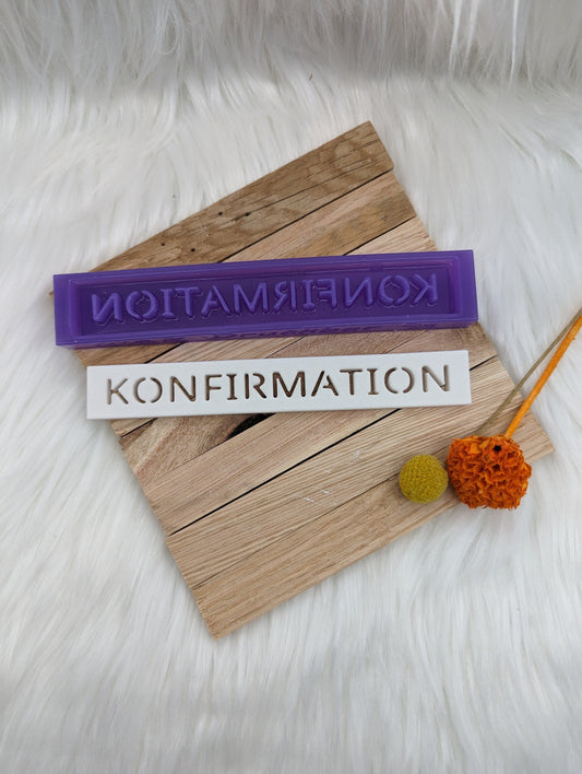 Klötzchen Gießform / KONFIRMATION / Silikonform für Klötzchen / 160x22x8 mm / Silikon Klötzchen Gießform /Gießform Klötzchen