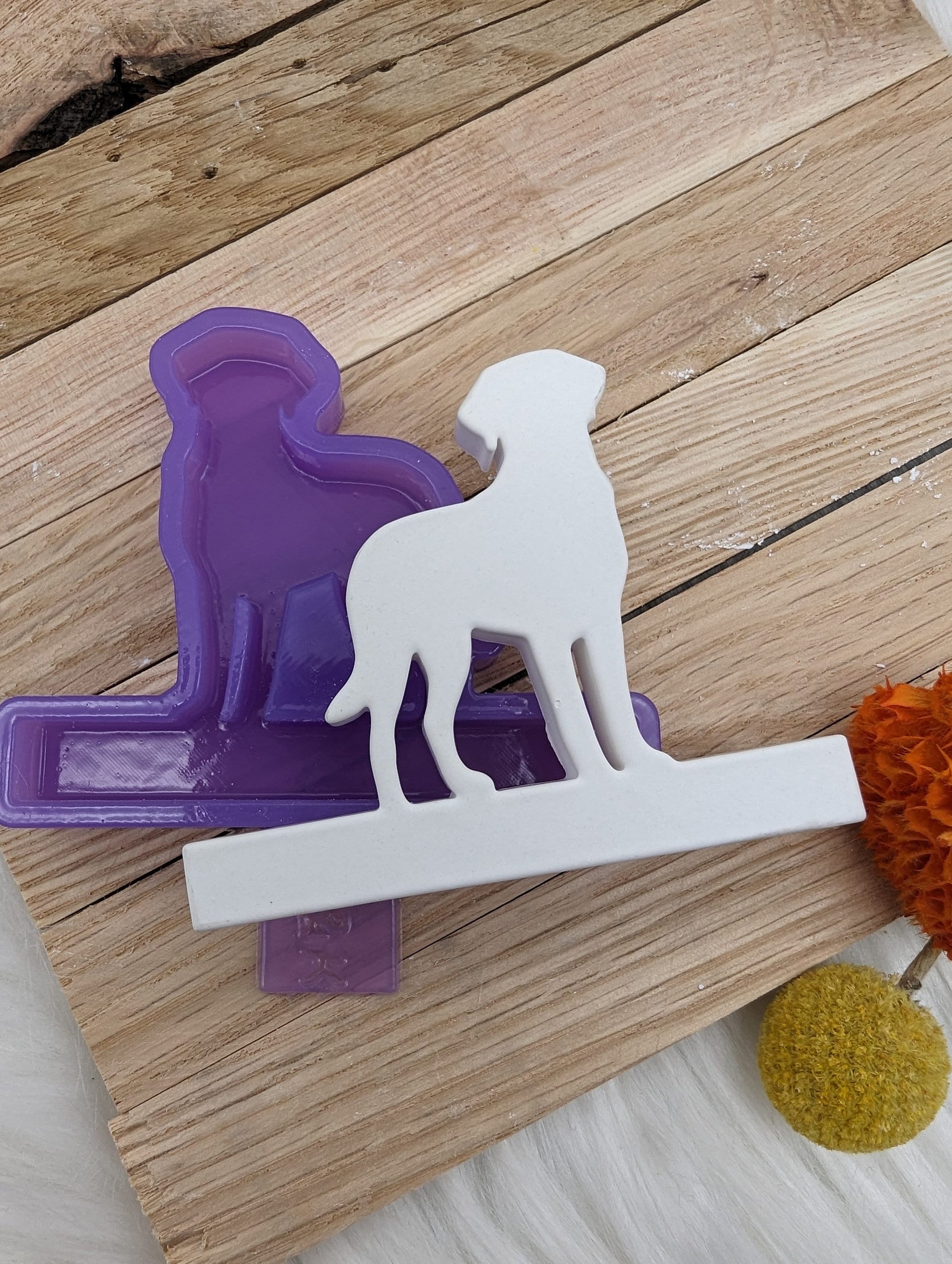 Silikonform Set Hund Labrador für Einschieber / Hund / Bodenplatte Lichthaus / Teelichthalter / Einschieber / Silikonform