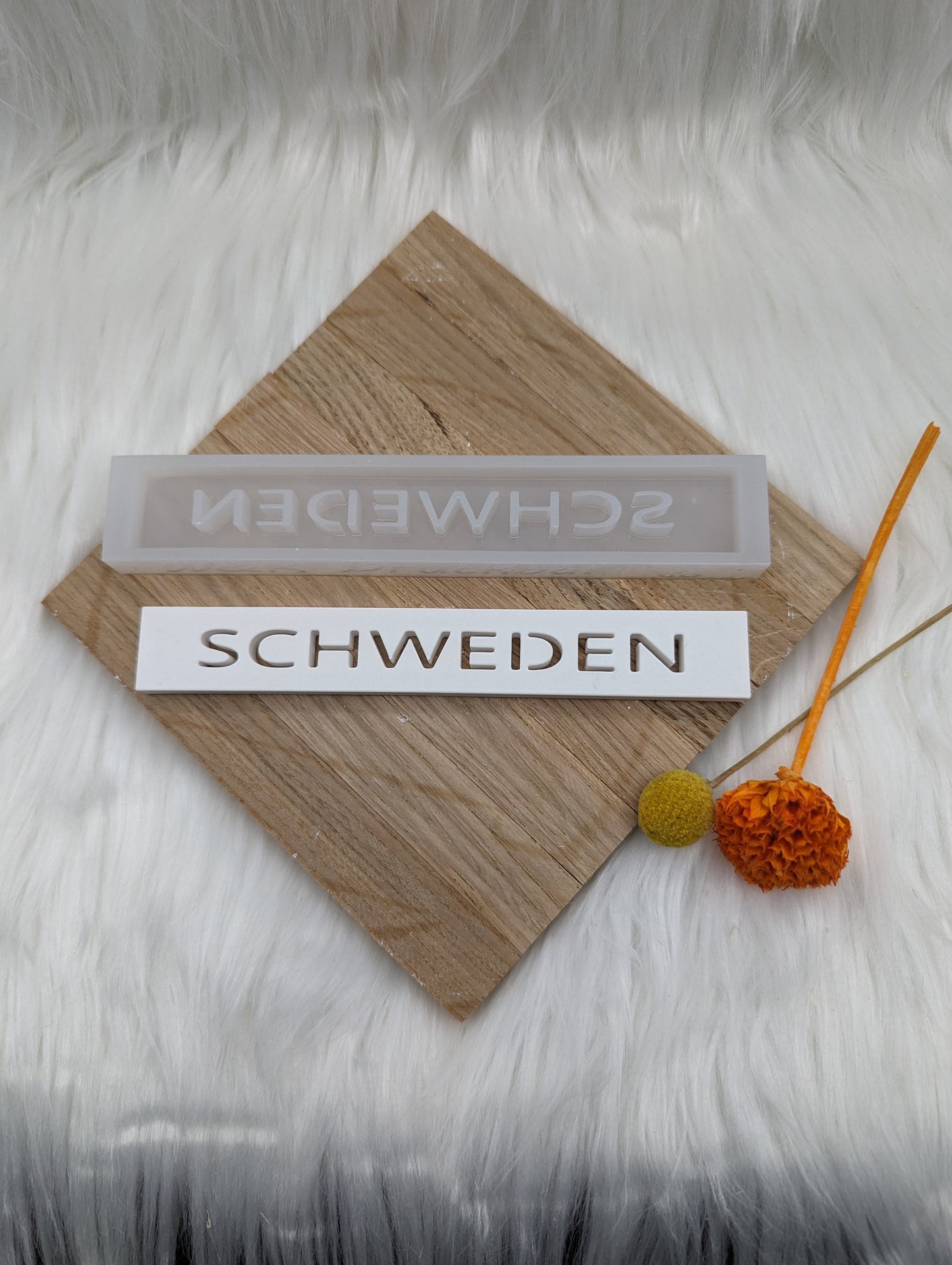 Klötzchen Gießform / SCHWEDEN / Silikonform für Klötzchen / 160x22x8 mm / Silikon Klötzchen Gießform /Gießform Klötzchen