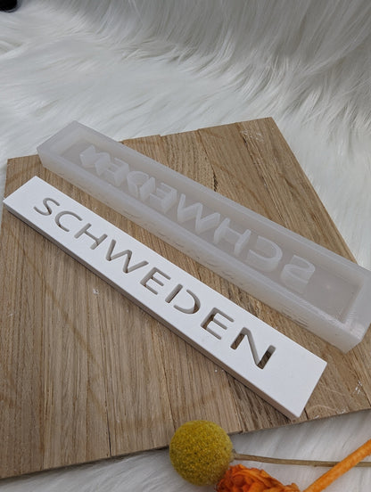 Klötzchen Gießform / SCHWEDEN / Silikonform für Klötzchen / 160x22x8 mm / Silikon Klötzchen Gießform /Gießform Klötzchen