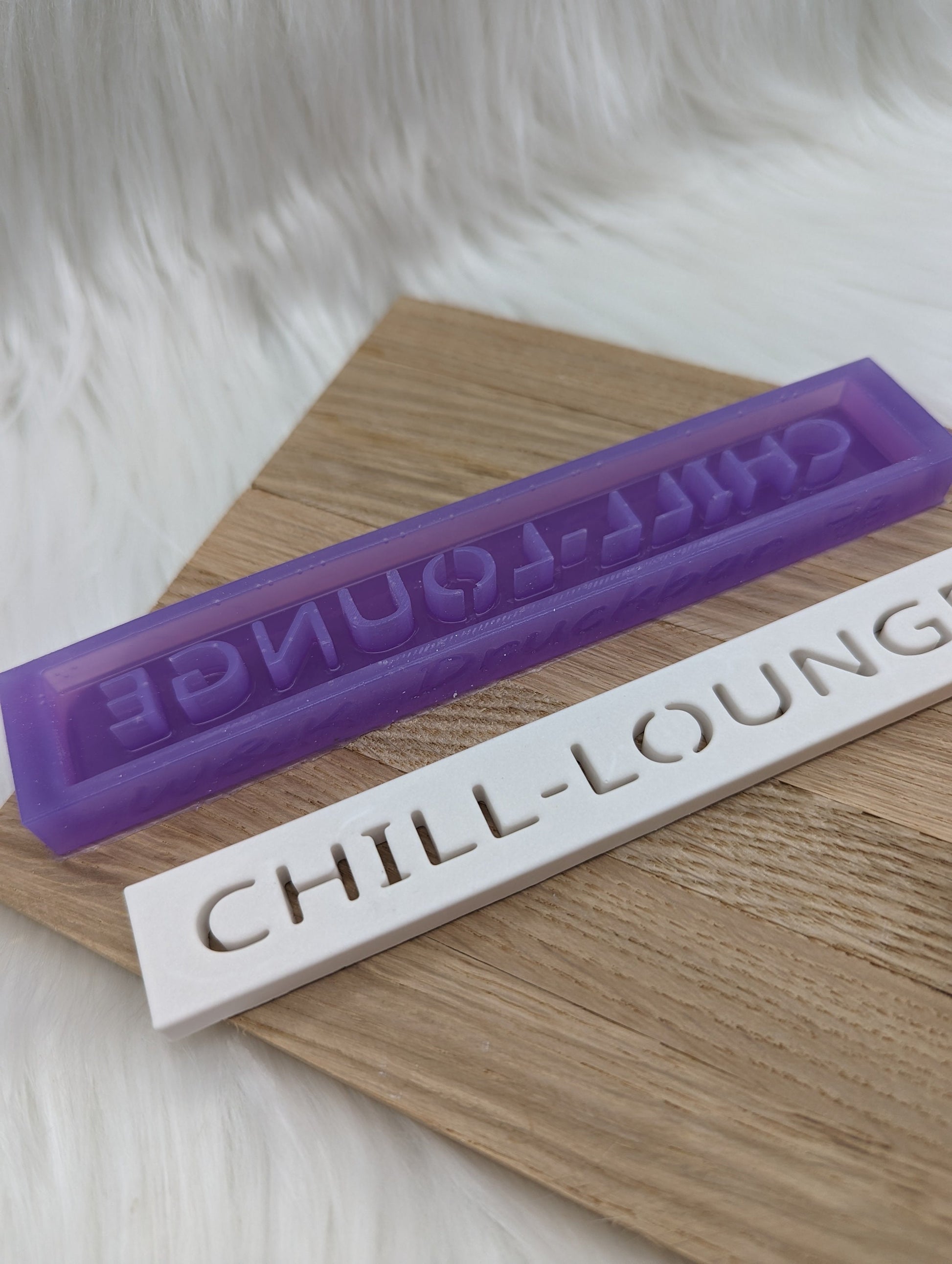 Klötzchen Gießform / CHILL-LOUNGE / Silikonform für Klötzchen / 160x22x8 mm / Silikon Klötzchen Gießform /Gießform Klötzchen