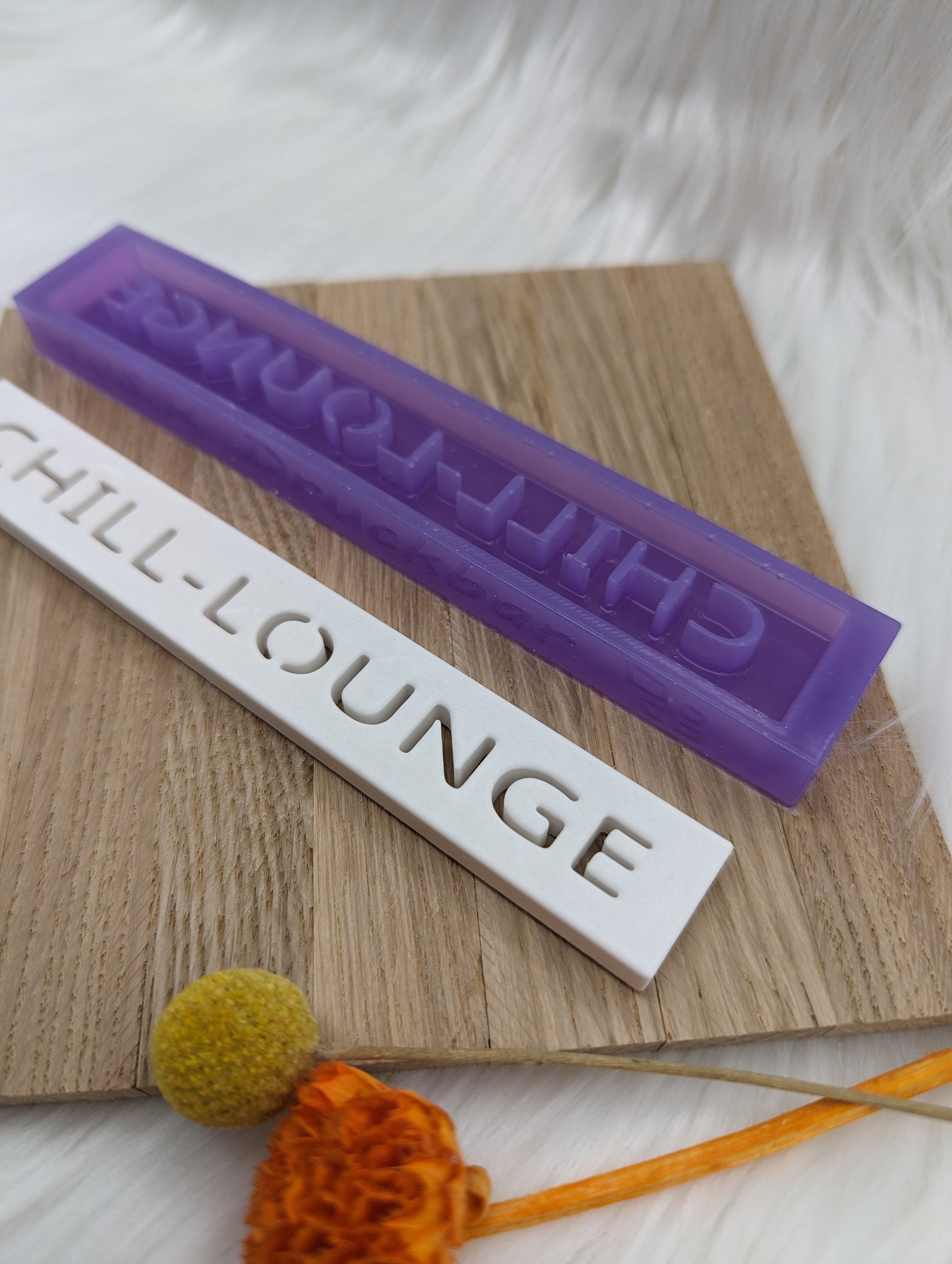 Klötzchen Gießform / CHILL-LOUNGE / Silikonform für Klötzchen / 160x22x8 mm / Silikon Klötzchen Gießform /Gießform Klötzchen
