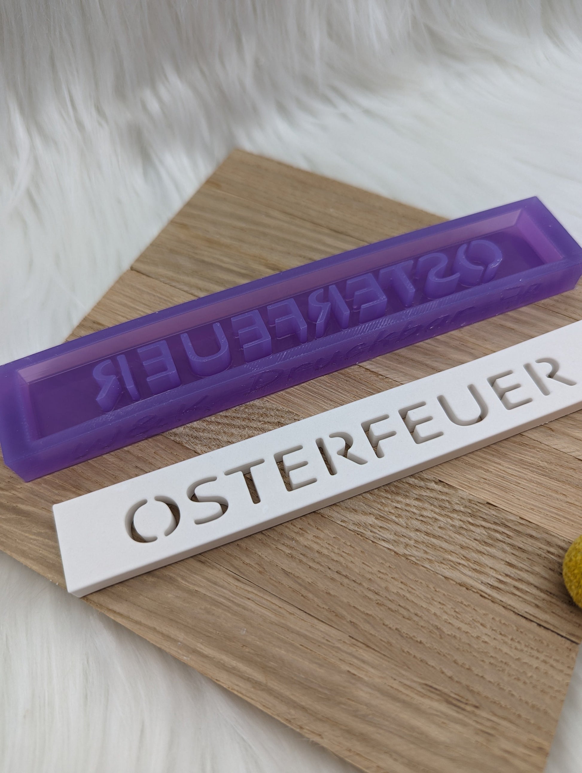 Klötzchen Gießform / OSTERFEUER / Silikonform für Klötzchen / 160x22x8 mm / Silikon Klötzchen Gießform /Gießform Klötzchen