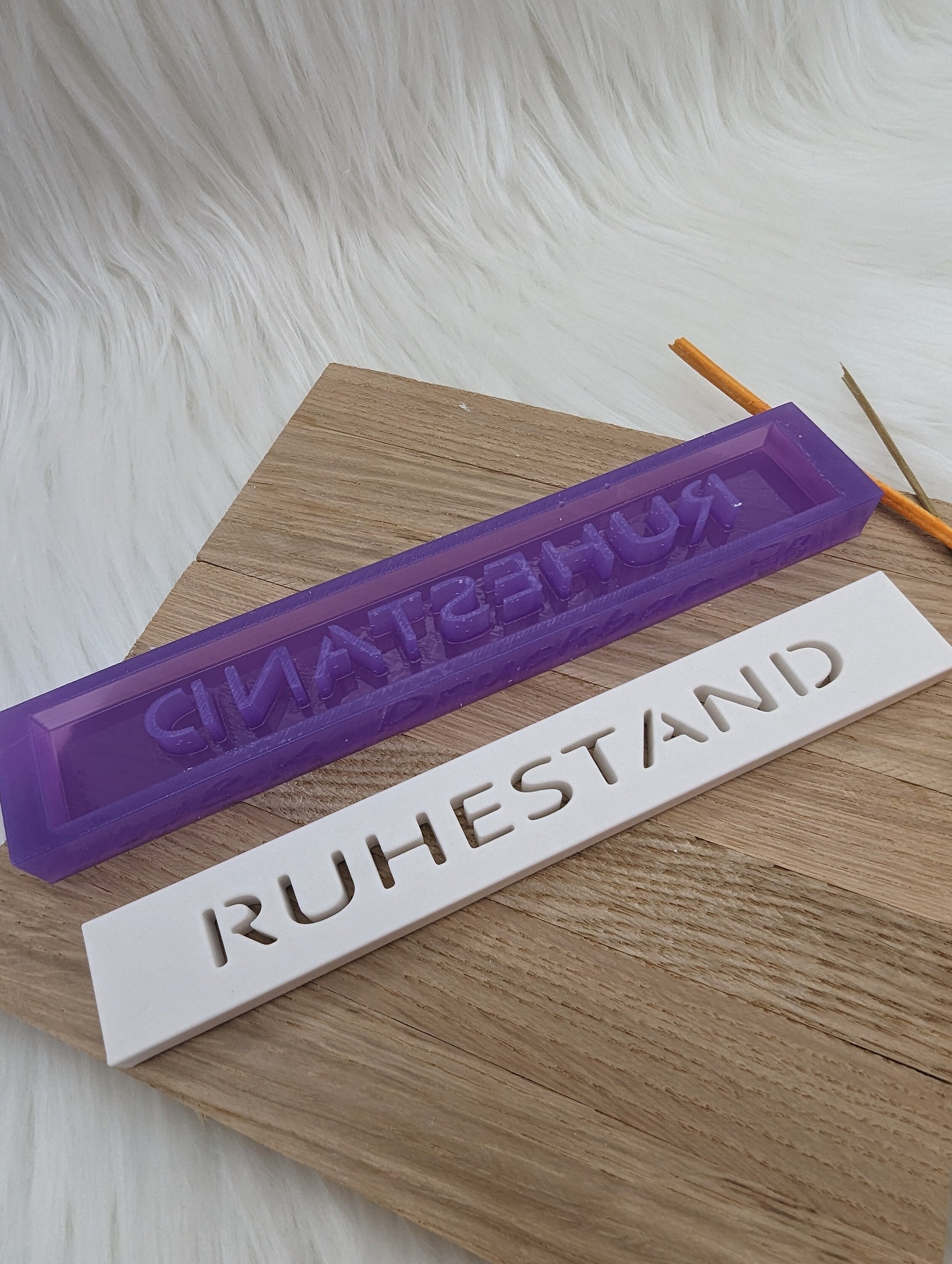 Klötzchen Gießform / RUHESTAND / Silikonform für Klötzchen / 160x22x8 mm / Silikon Klötzchen Gießform /Gießform Klötzchen