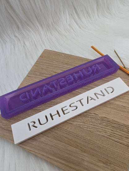 Klötzchen Gießform / RUHESTAND / Silikonform für Klötzchen / 160x22x8 mm / Silikon Klötzchen Gießform /Gießform Klötzchen
