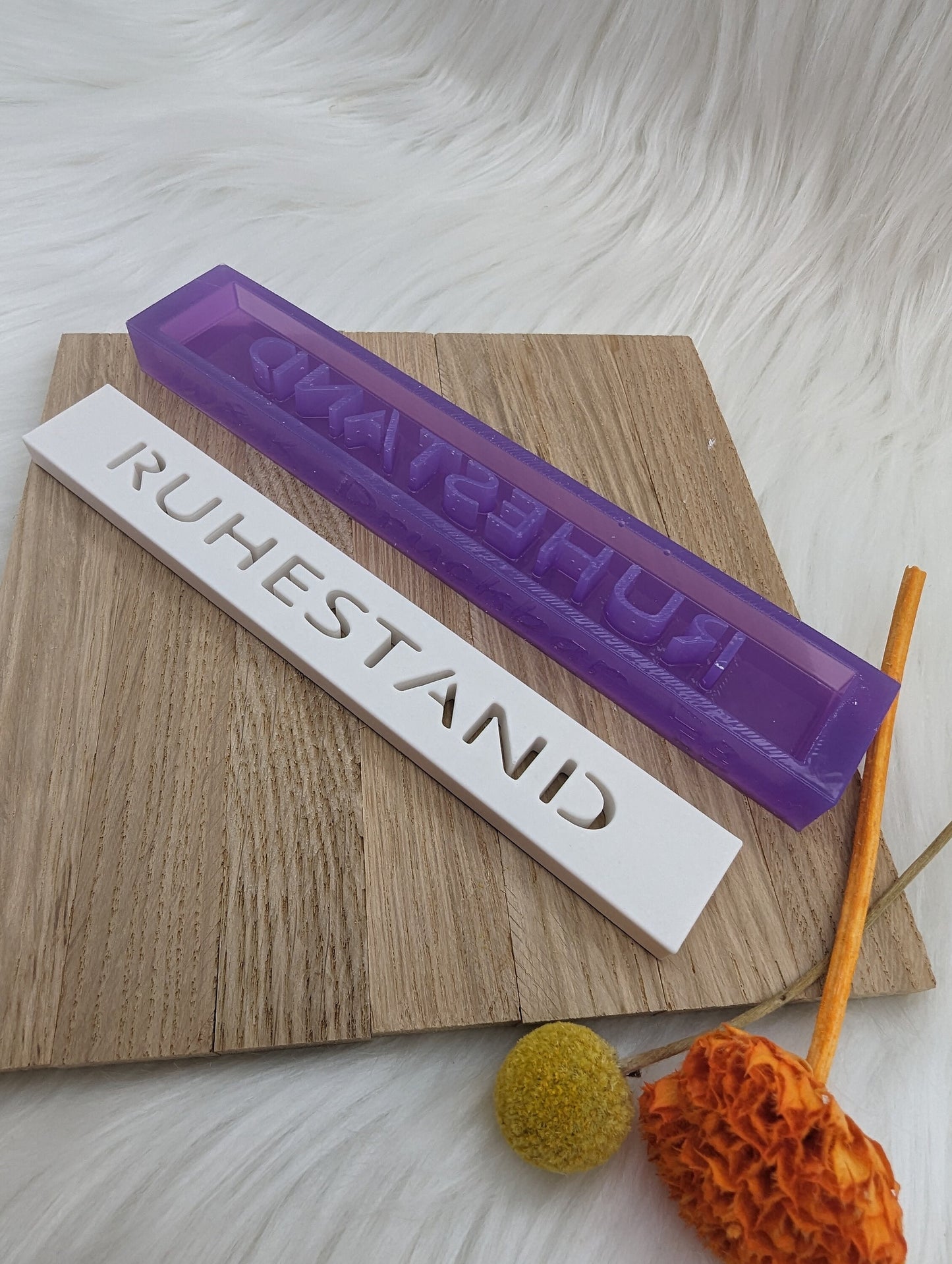Klötzchen Gießform / RUHESTAND / Silikonform für Klötzchen / 160x22x8 mm / Silikon Klötzchen Gießform /Gießform Klötzchen