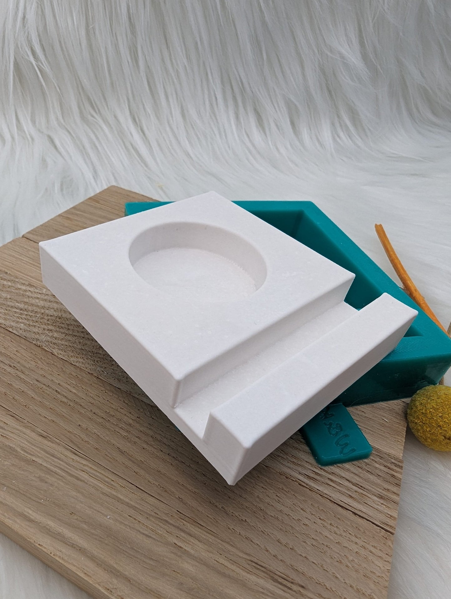 Silikonform Teelichthalter mit Einschiebe Öffnung / Teelichthalter / Einschieber / Raysin / Silikonform