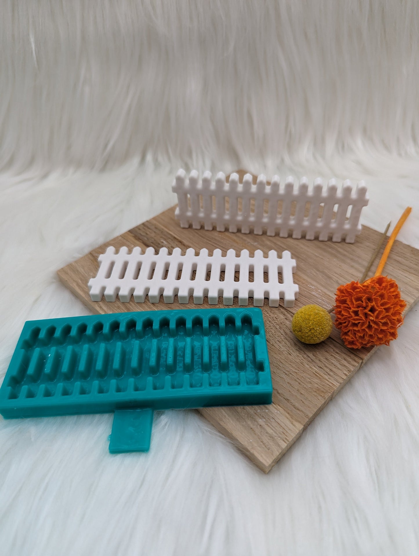 Gießform Gartenzaun / Zaun / Element / Miniatur / Gehege / Raysin