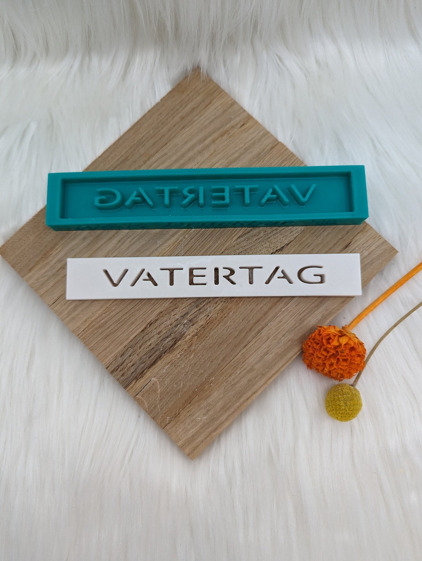 Klötzchen Gießform / VATERTAG / Silikonform für Klötzchen / 160x22x8 mm / Silikon Klötzchen Gießform / Gießform Klötzchen