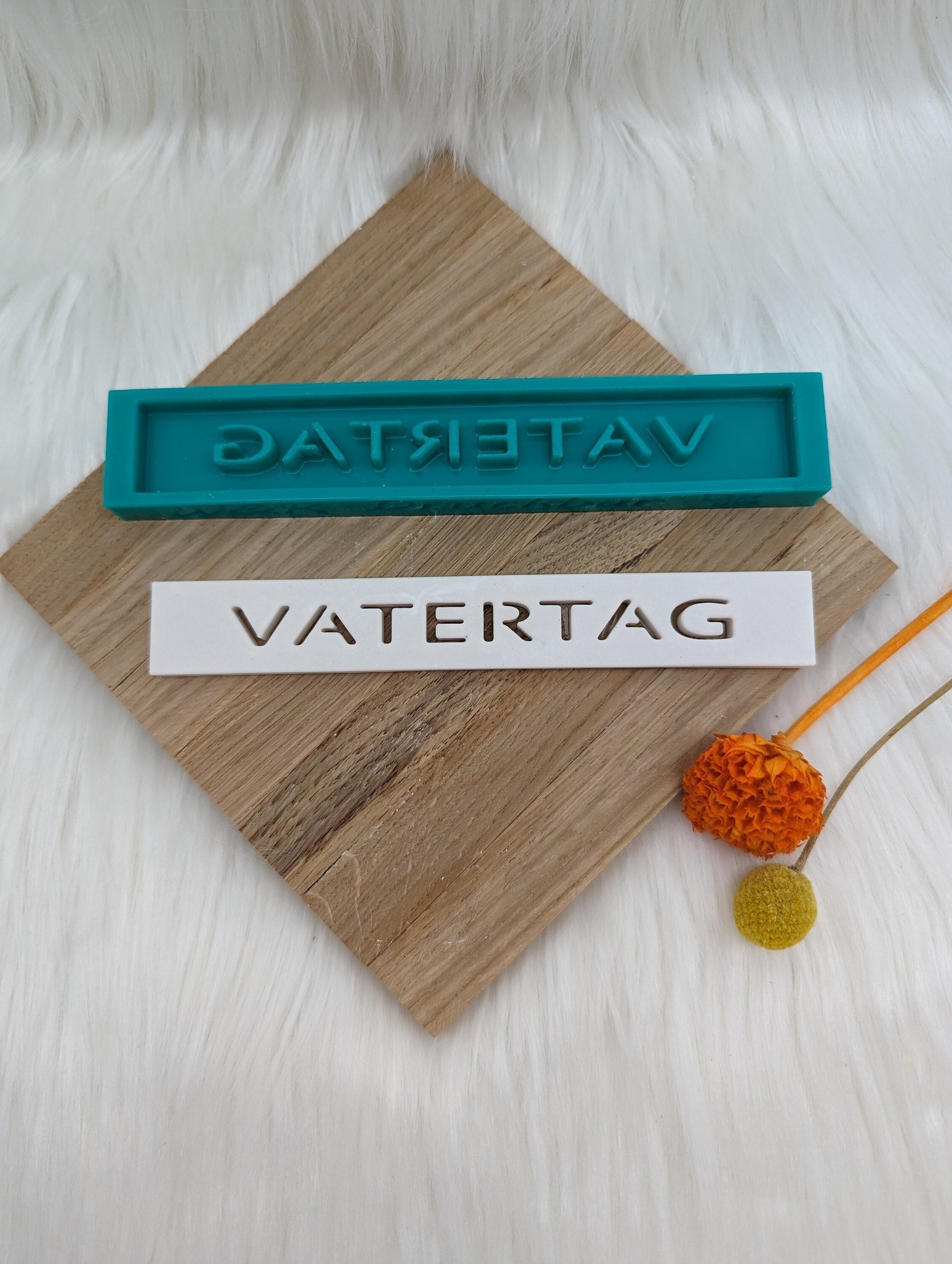 Klötzchen Gießform / VATERTAG / Silikonform für Klötzchen / 160x22x8 mm / Silikon Klötzchen Gießform / Gießform Klötzchen