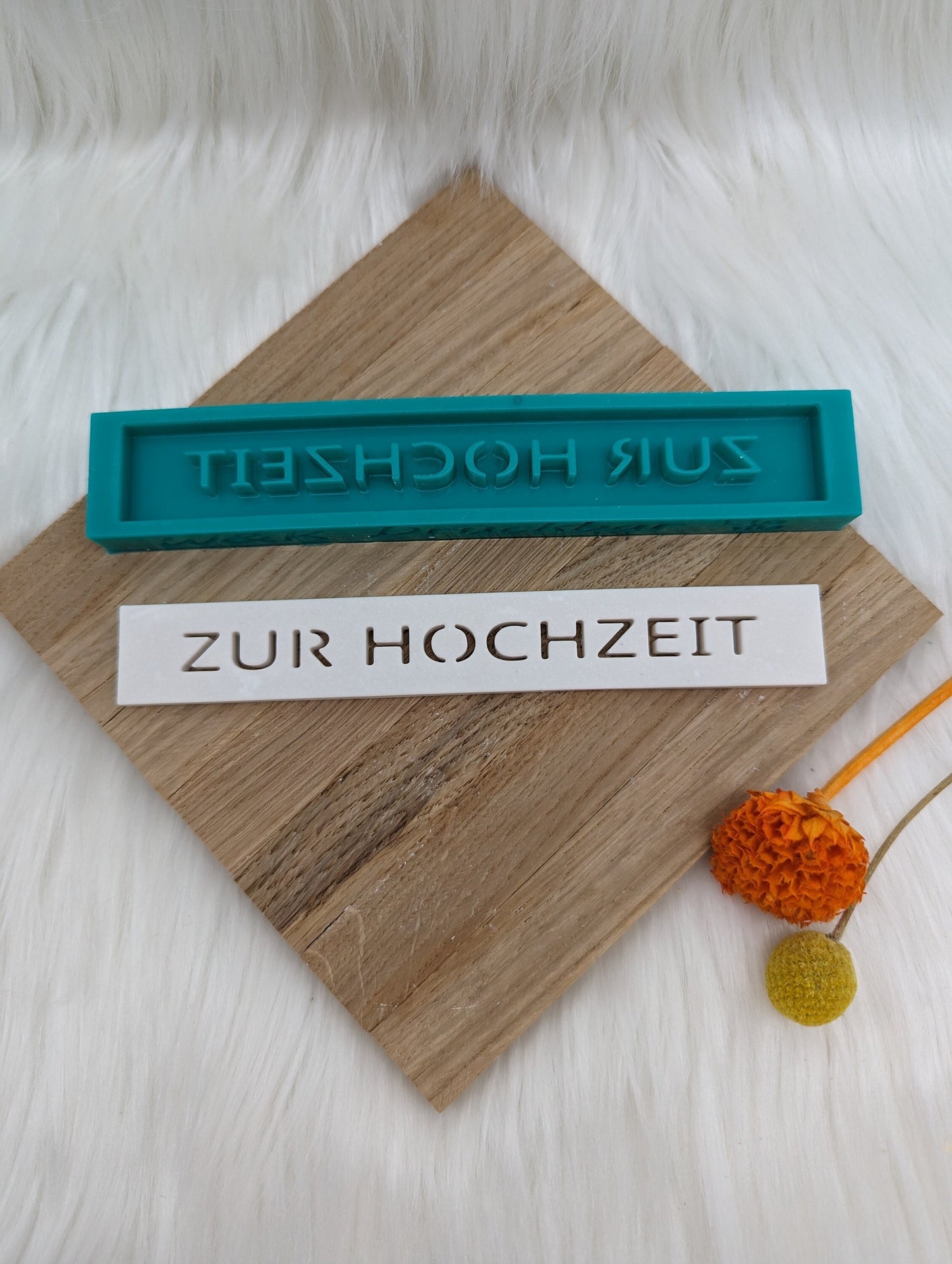 Klötzchen Gießform / ZUR HOCHZEIT / Silikonform für Klötzchen / 160x22x8 mm / Silikon Klötzchen Gießform / Gießform Klötzchen