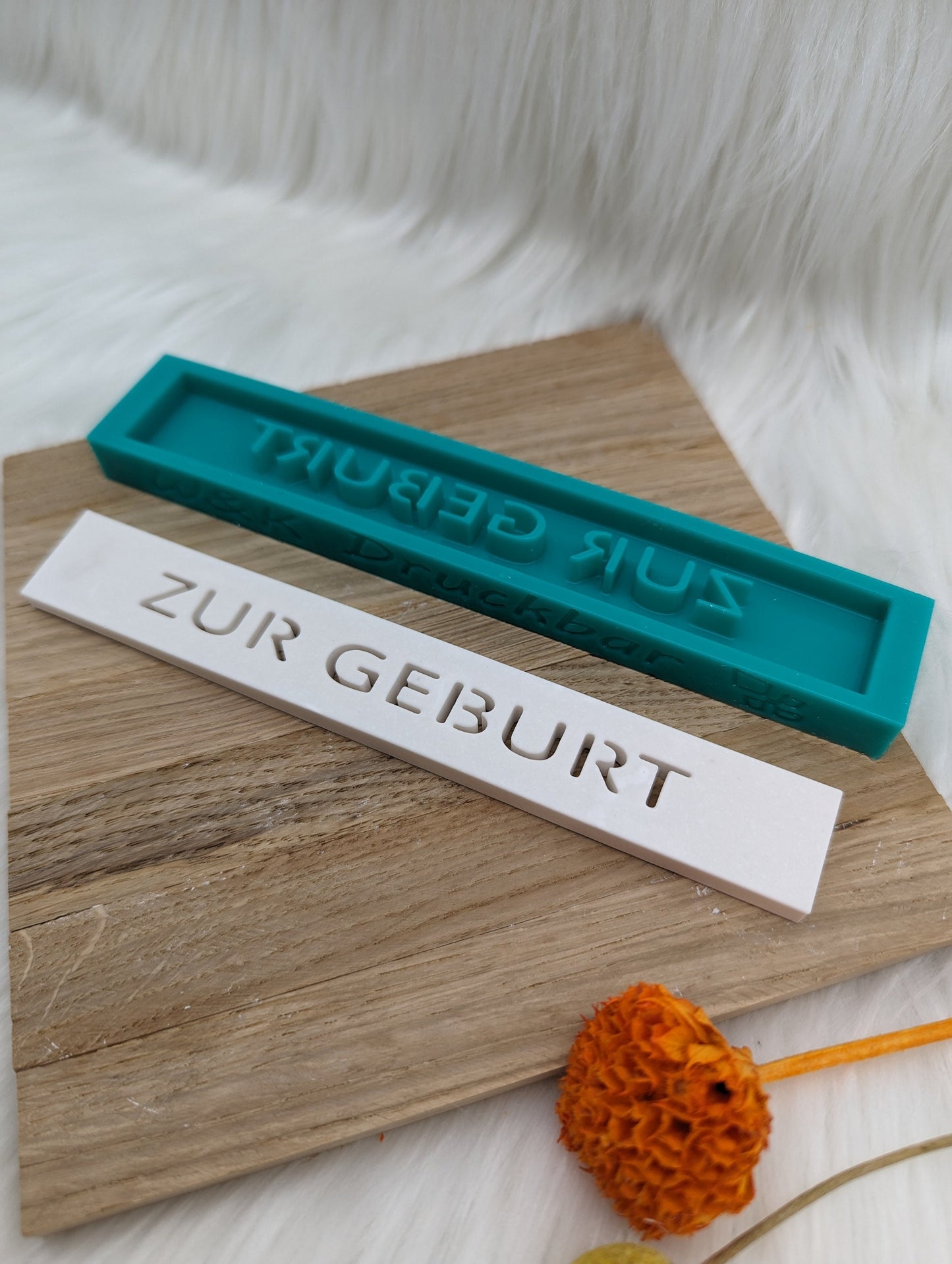 Klötzchen Gießform / ZUR GEBURT / Silikonform für Klötzchen / 160x22x8 mm /Silikon Klötzchen Gießform/Gießform Klötzchen