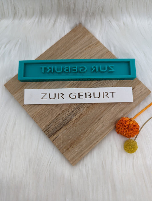 Klötzchen Gießform / ZUR GEBURT / Silikonform für Klötzchen / 160x22x8 mm /Silikon Klötzchen Gießform/Gießform Klötzchen