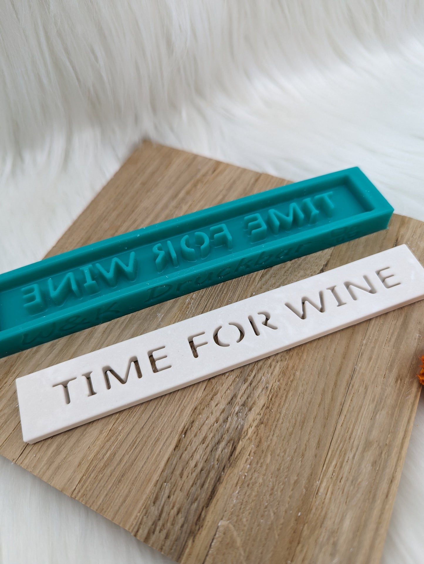 Klötzchen Gießform / TIME FOR WINE / Silikonform für Klötzchen / 160x22x8 mm /Silikon Klötzchen Gießform/Gießform Klötzchen