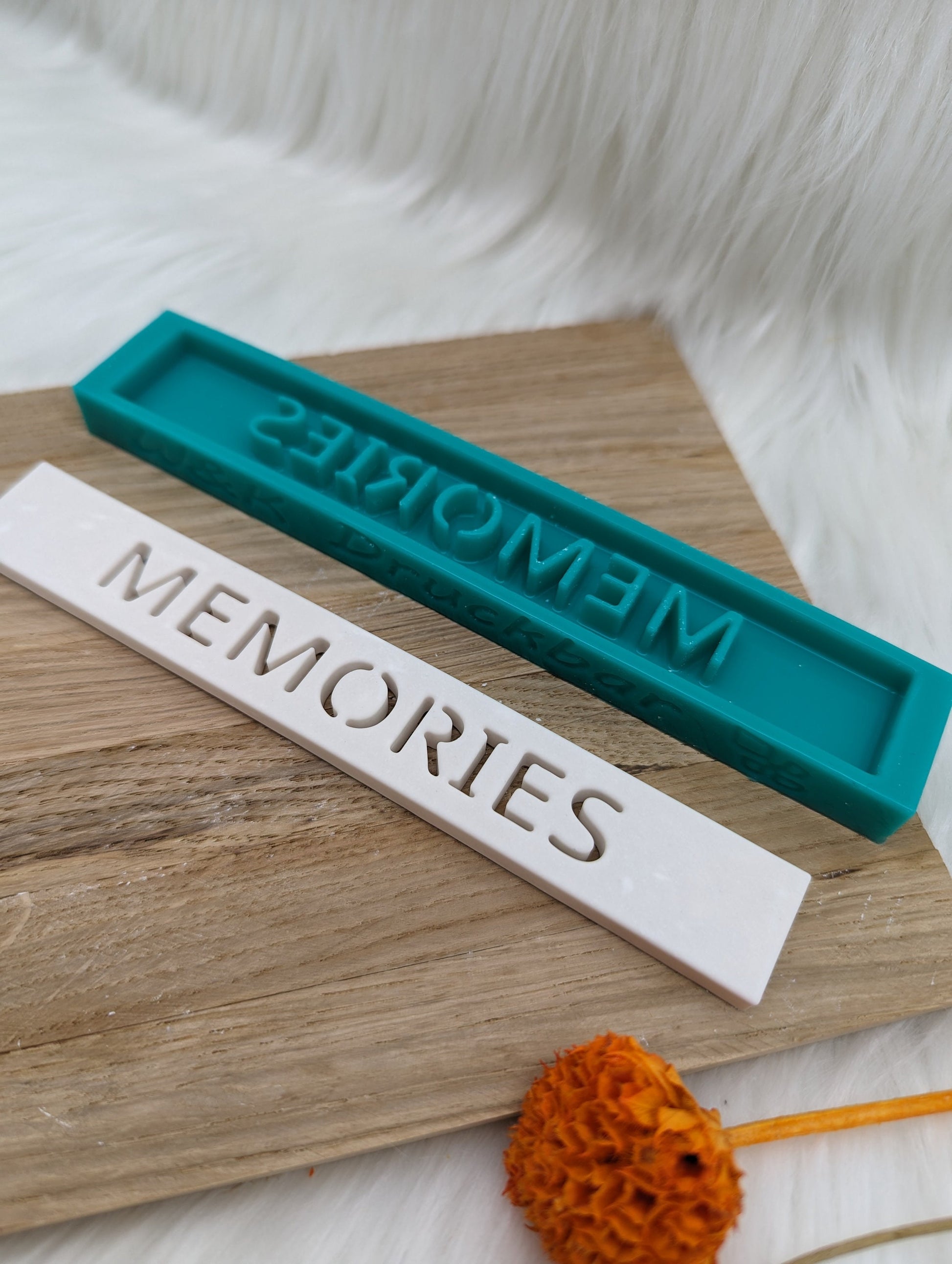 Klötzchen Gießform / MEMORIES / Silikonform für Klötzchen / 160x22x8 mm /Silikon Klötzchen Gießform/Gießform Klötzchen