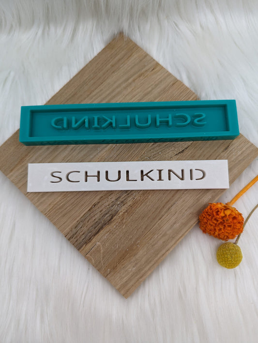 Klötzchen Gießform / SCHULKIND / Silikonform für Klötzchen / 160x22x8 mm / Silikon Klötzchen Gießform /Gießform Klötzchen