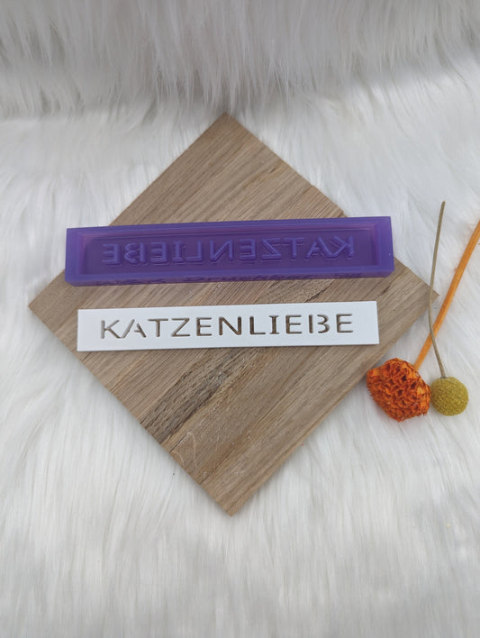 Klötzchen Gießform / KATZENLIEBE / Silikonform für Klötzchen / 160x22x8 mm / Silikon Klötzchen Gießform / Gießform Klötzchen