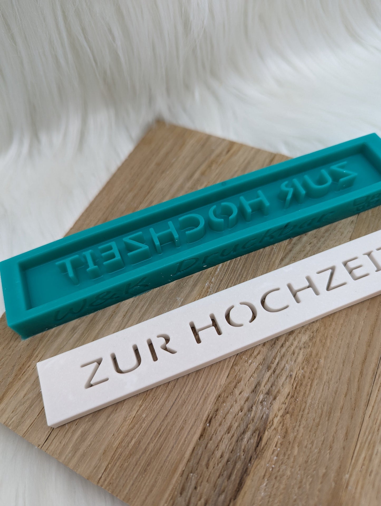 Klötzchen Gießform / ZUR HOCHZEIT / Silikonform für Klötzchen / 160x22x8 mm / Silikon Klötzchen Gießform / Gießform Klötzchen