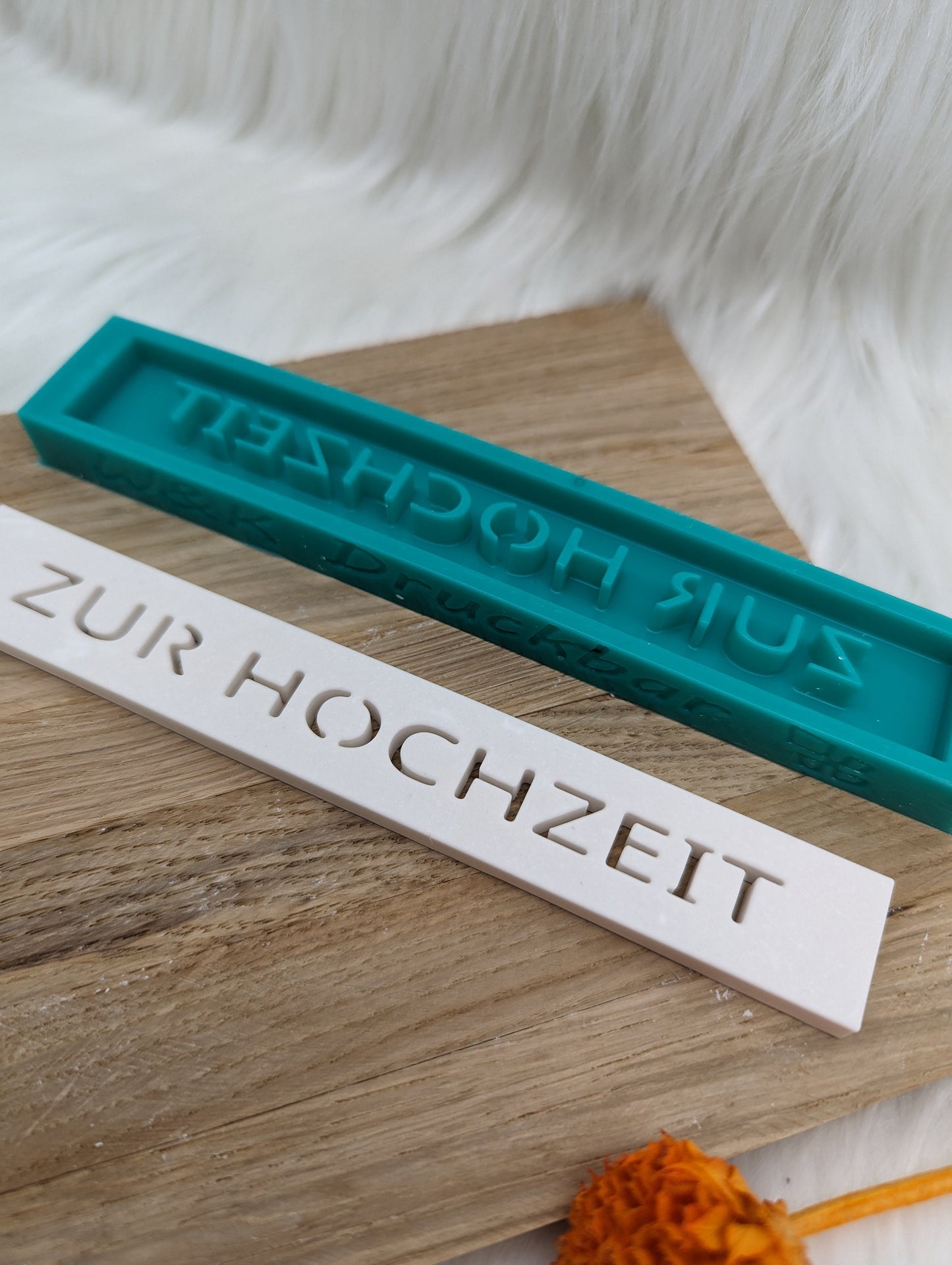 Klötzchen Gießform / ZUR HOCHZEIT / Silikonform für Klötzchen / 160x22x8 mm / Silikon Klötzchen Gießform / Gießform Klötzchen