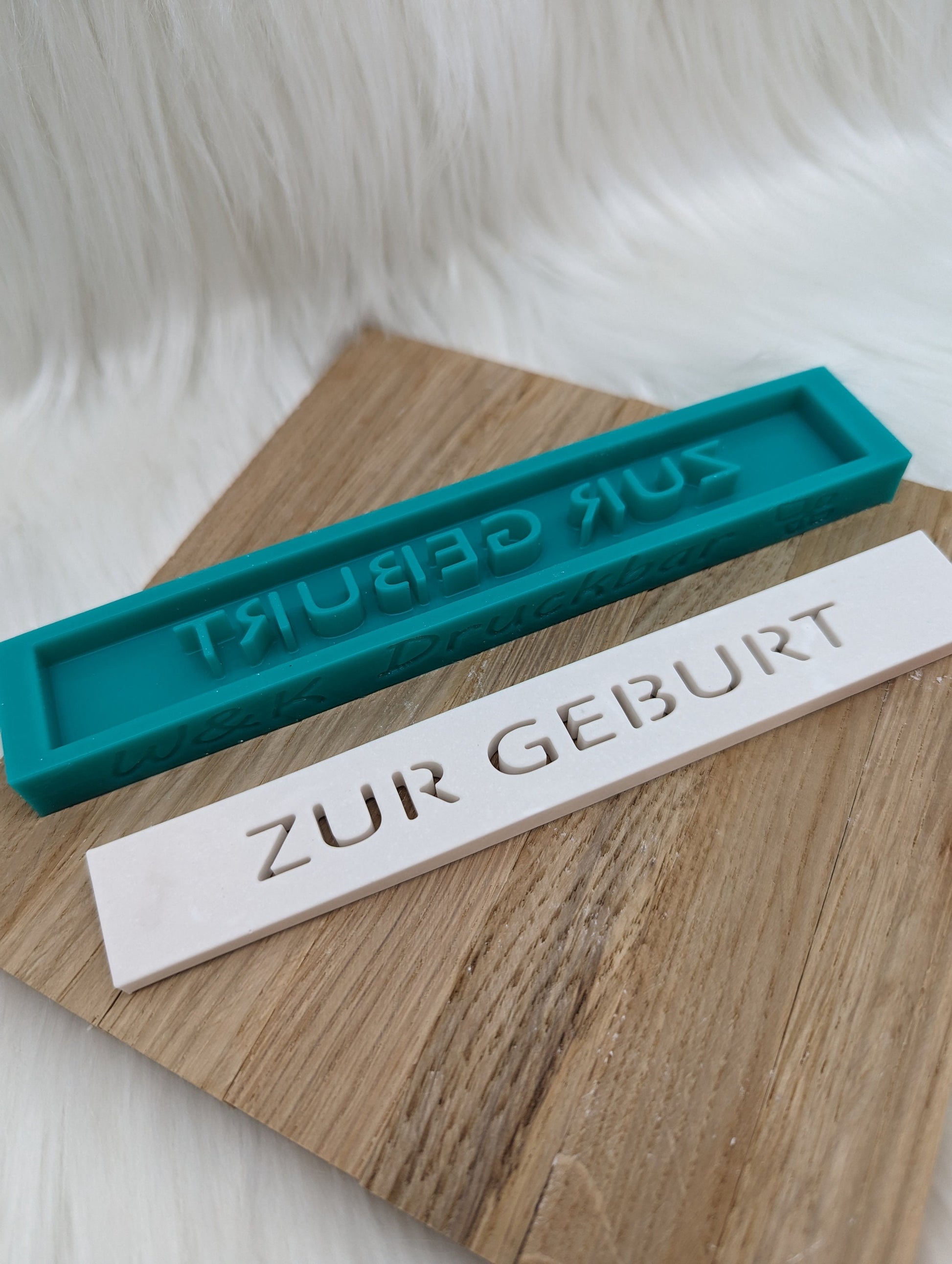 Klötzchen Gießform / ZUR GEBURT / Silikonform für Klötzchen / 160x22x8 mm /Silikon Klötzchen Gießform/Gießform Klötzchen