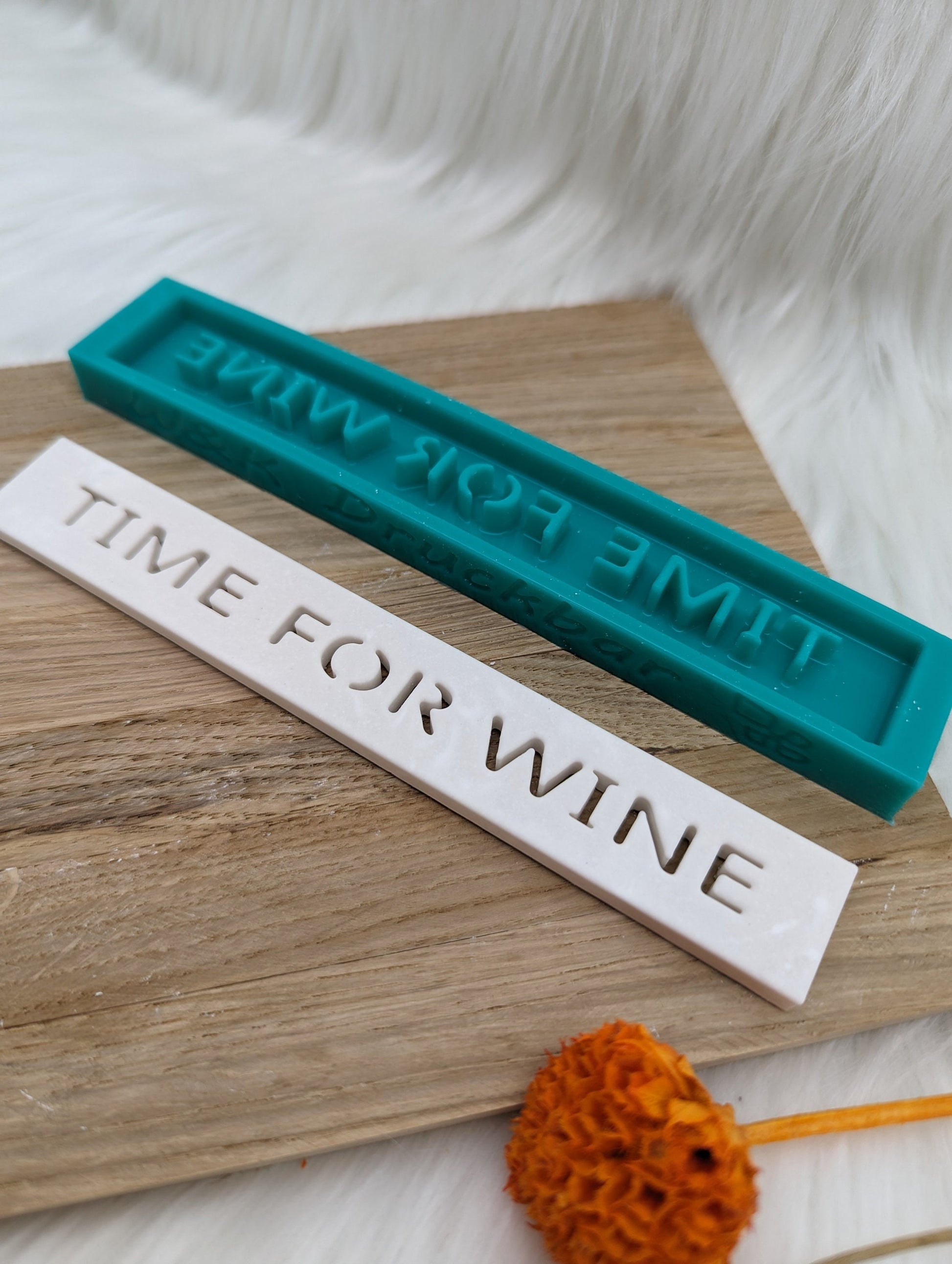Klötzchen Gießform / TIME FOR WINE / Silikonform für Klötzchen / 160x22x8 mm /Silikon Klötzchen Gießform/Gießform Klötzchen