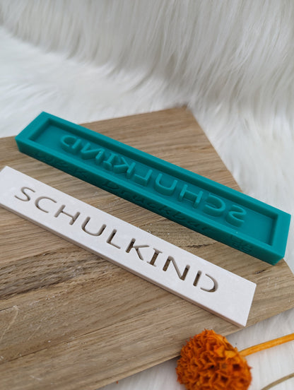 Klötzchen Gießform / SCHULKIND / Silikonform für Klötzchen / 160x22x8 mm / Silikon Klötzchen Gießform /Gießform Klötzchen